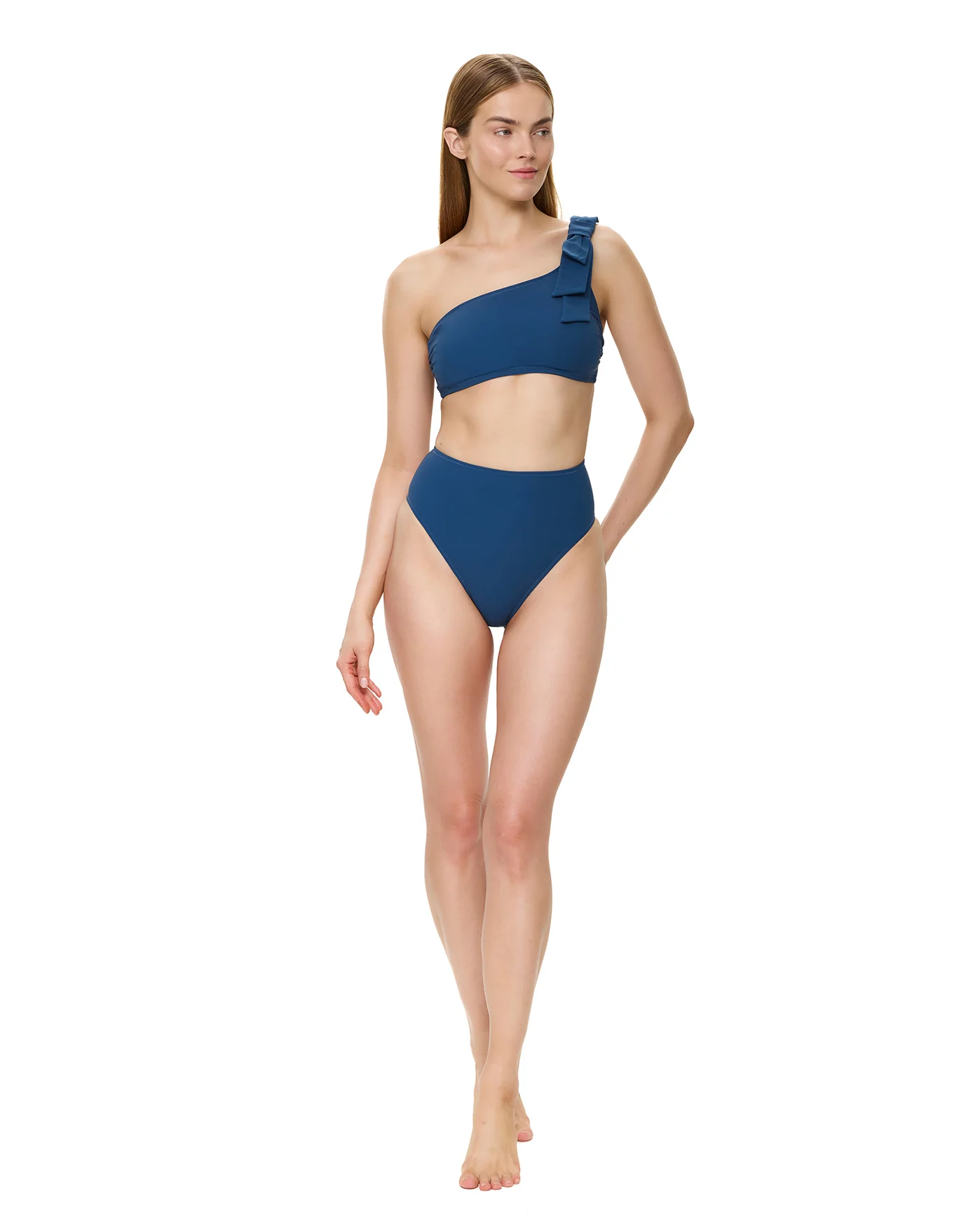 Modern Muse High Waist Bikini Bottom-Dark Azure - Image 4