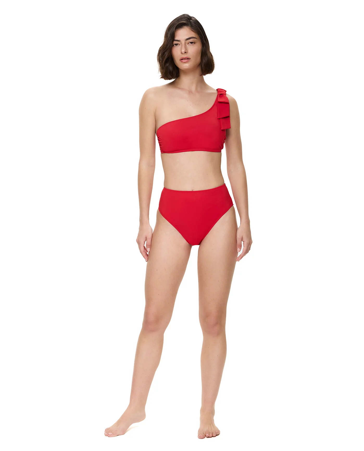 Modern Muse High Waist Bikini Bottom-Red - Image 4