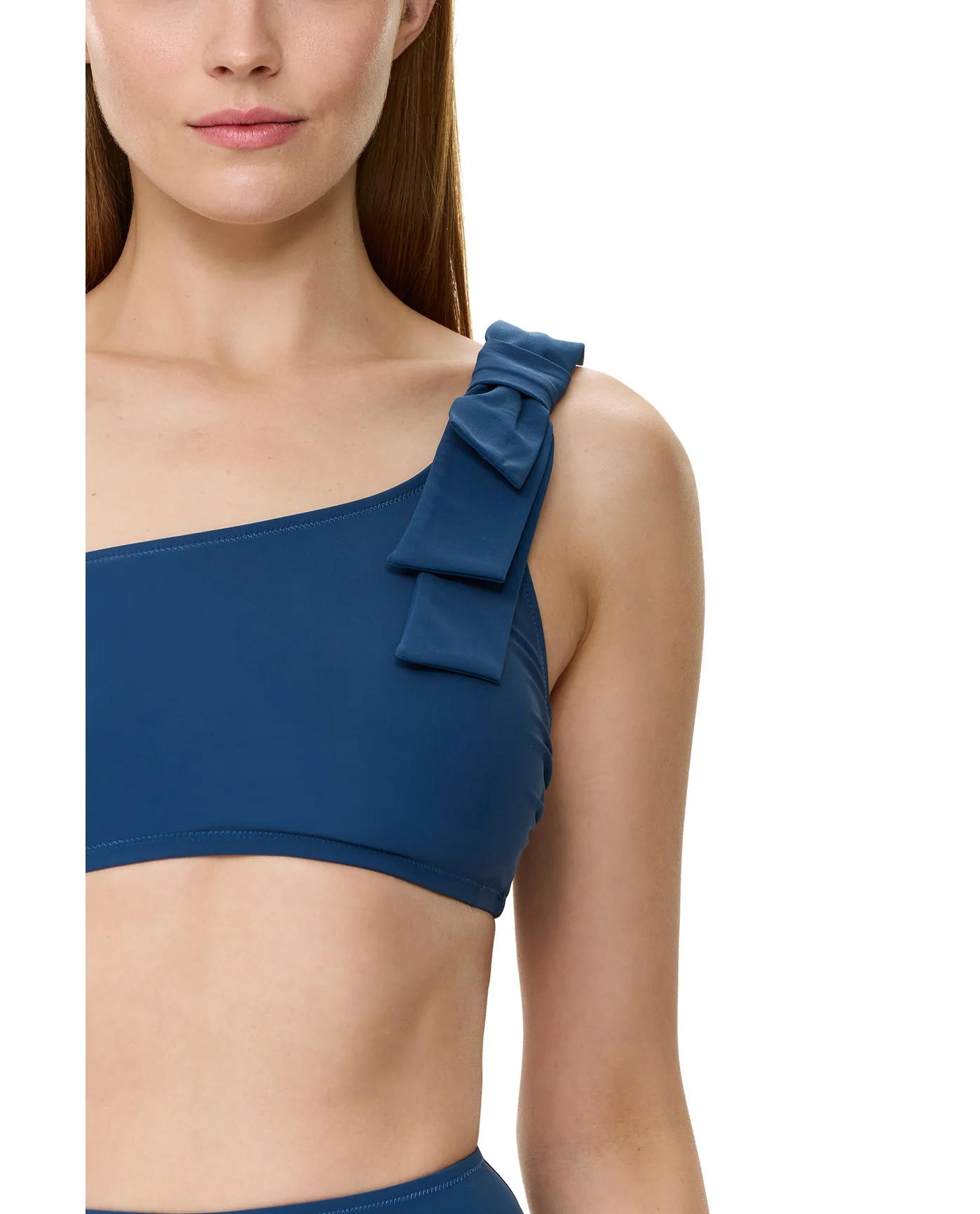 Modern Muse One Shoulder Bikini Top-Dark Azure - Image 5
