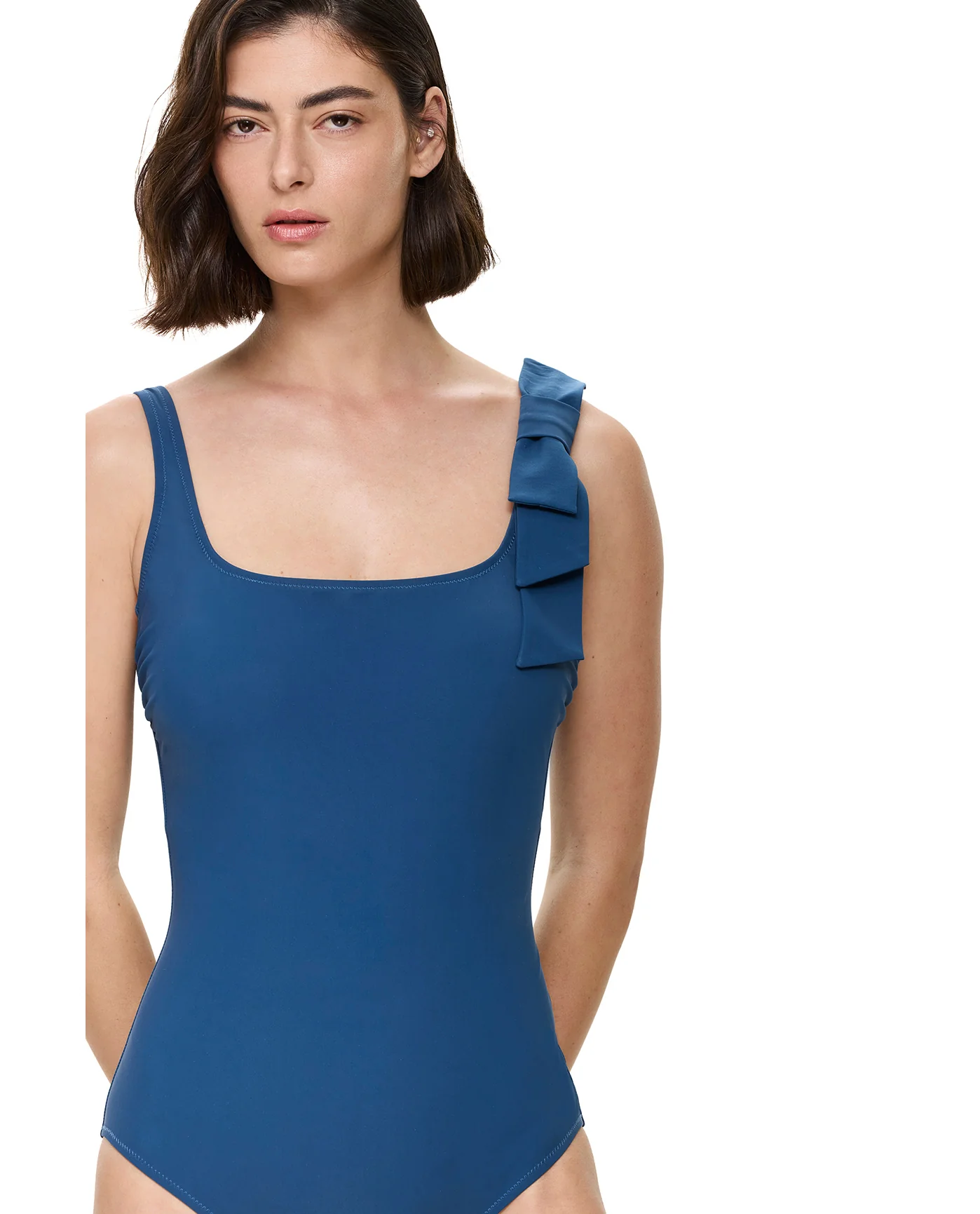 Modern Muse Square Neck One Piece-Dark Azure - Image 5