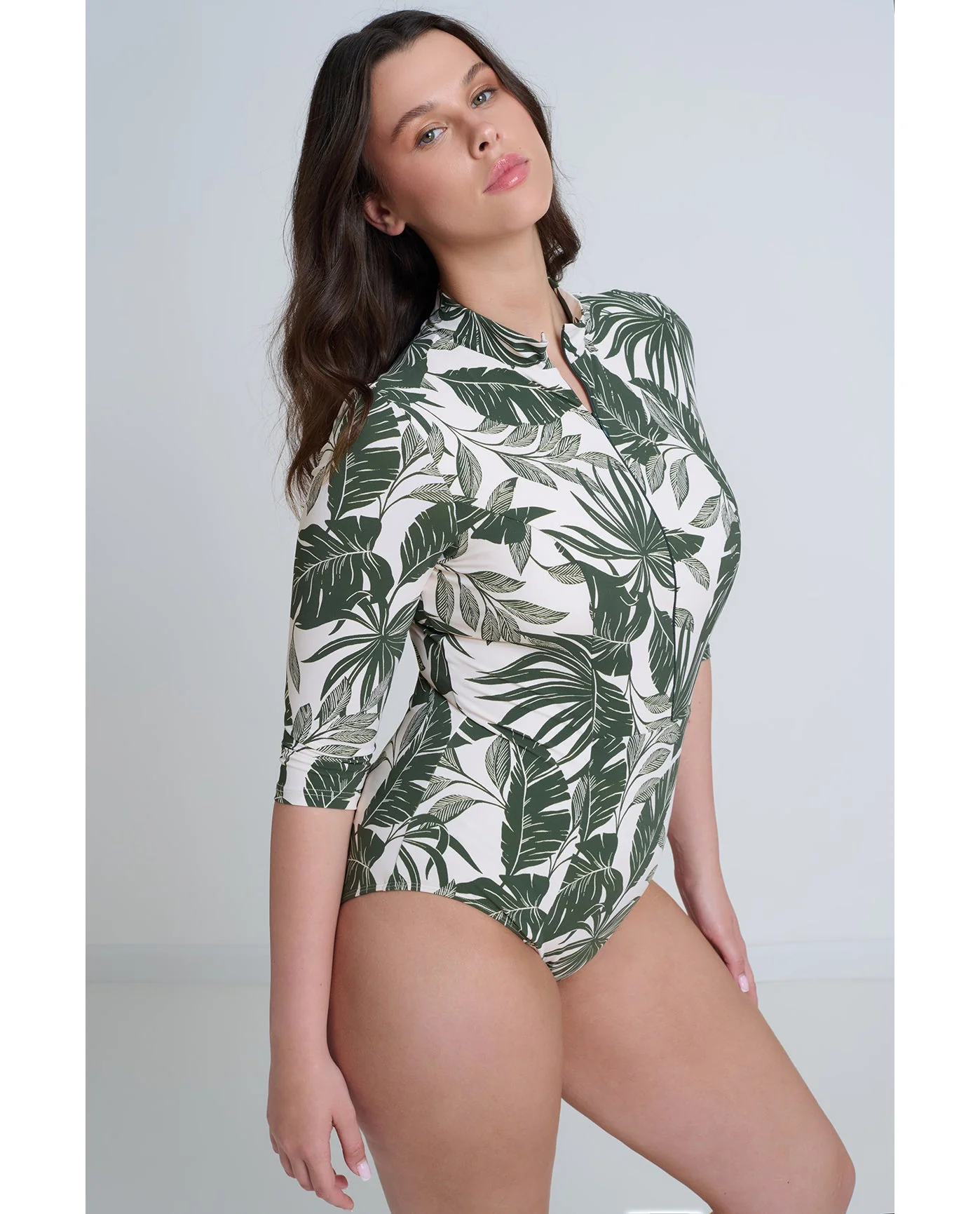 Modest 3/4 Sleeve One Piece Rashguard - Image 3