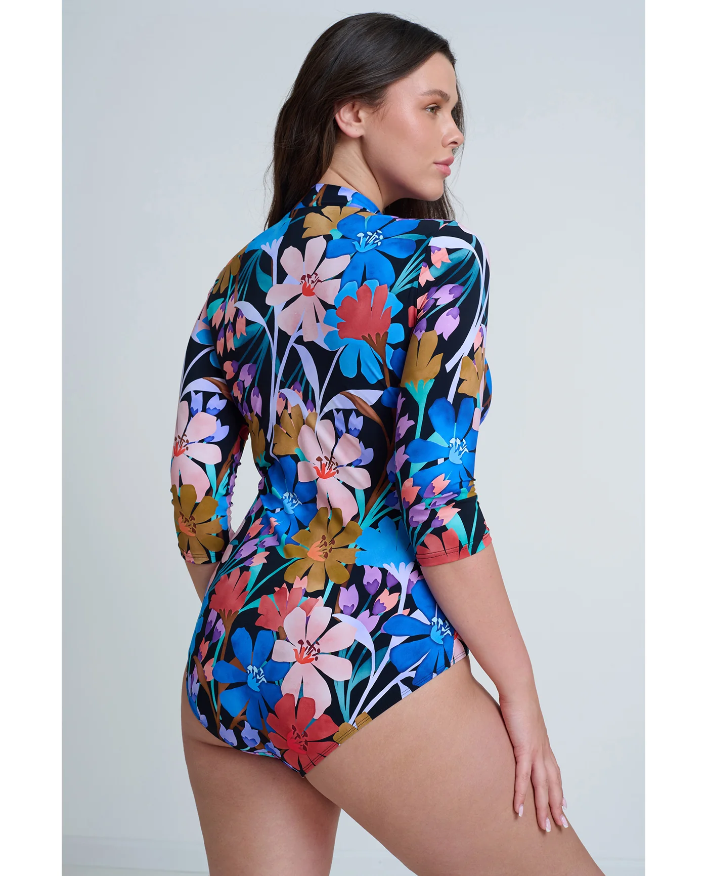 Modest 3/4 Sleeve One Piece Rashguard - Image 2