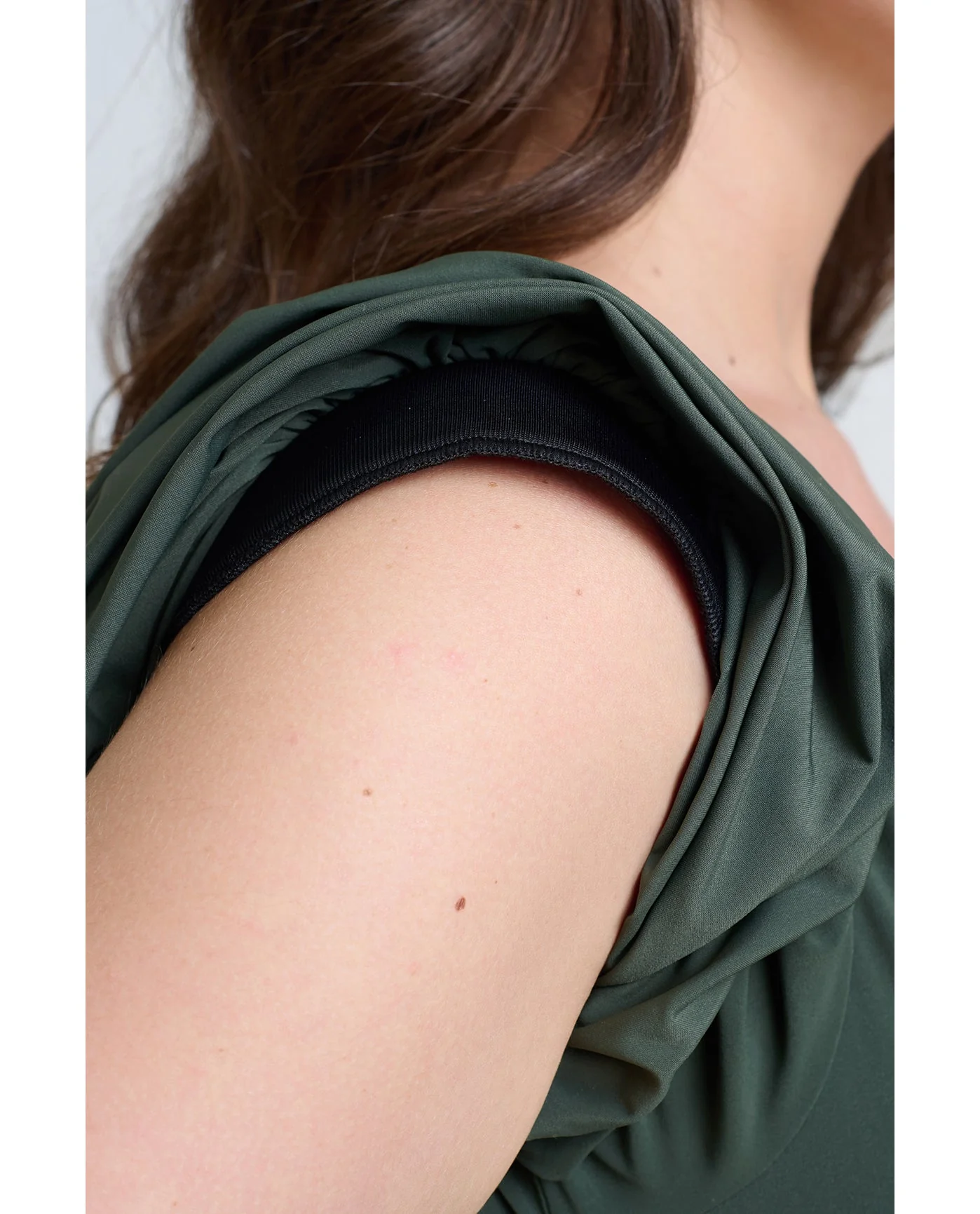 Modest High Round Neck Puff Sleeve One Piece - Image 4