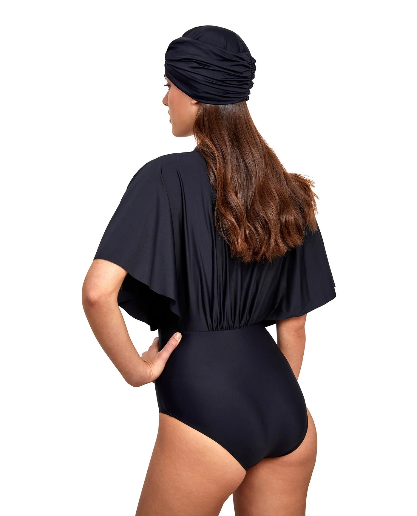 Modest Sleeved Surplice Blouson One Piece - Image 2