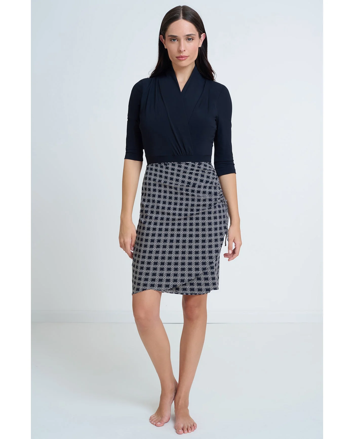 Modest Surplice Skirt with Side Shirring - Image 3