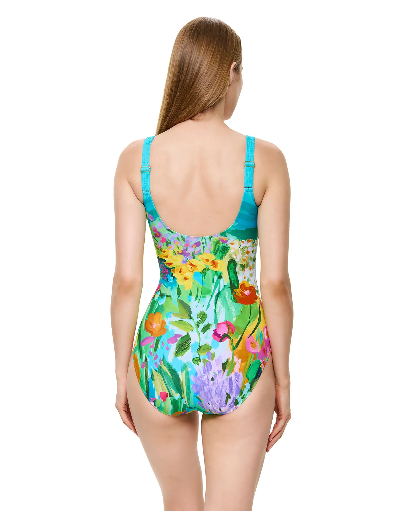 Monet's Garden Square Neck One Piece -Multi - Image 2