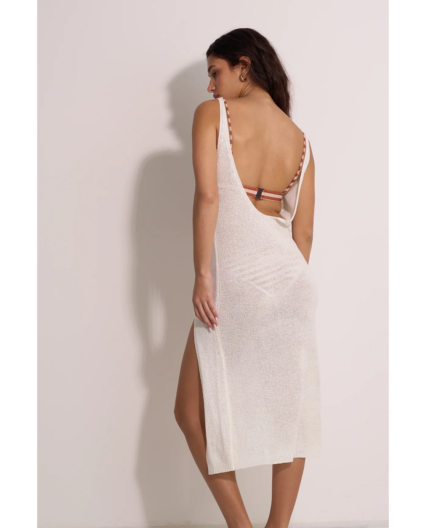 Naama Scoop Neck Crochet Dress Cover-Up-White - Image 5