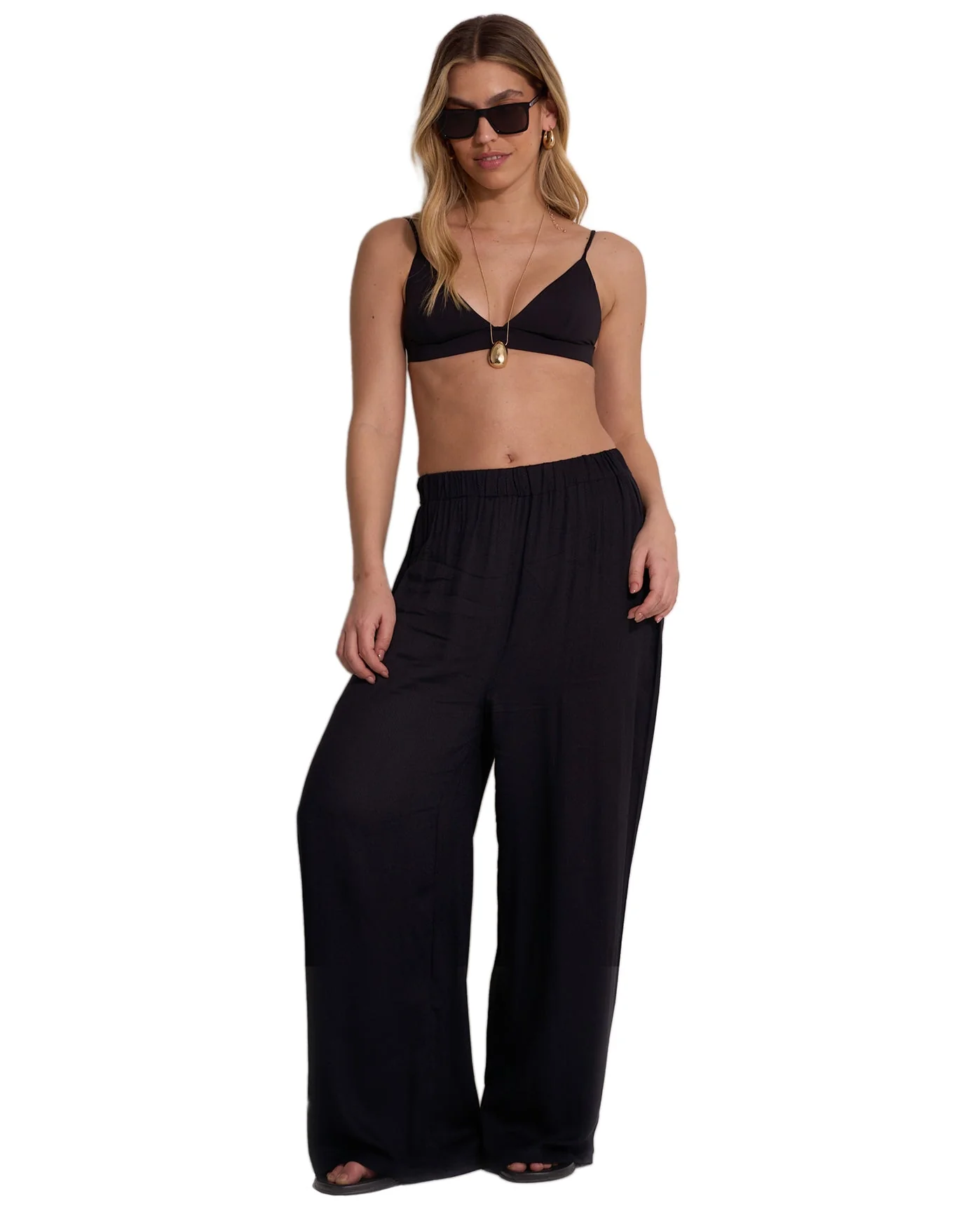 Satin Shore High Waist Beach Pant Cover-Up
