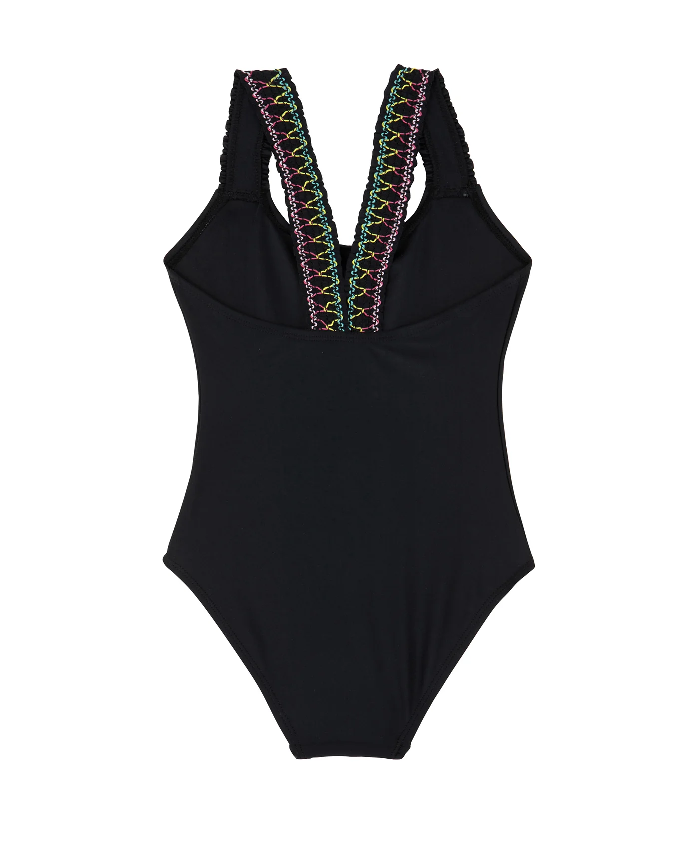 Ruffle Love  Scoop Neck One Piece - Black - Image 2