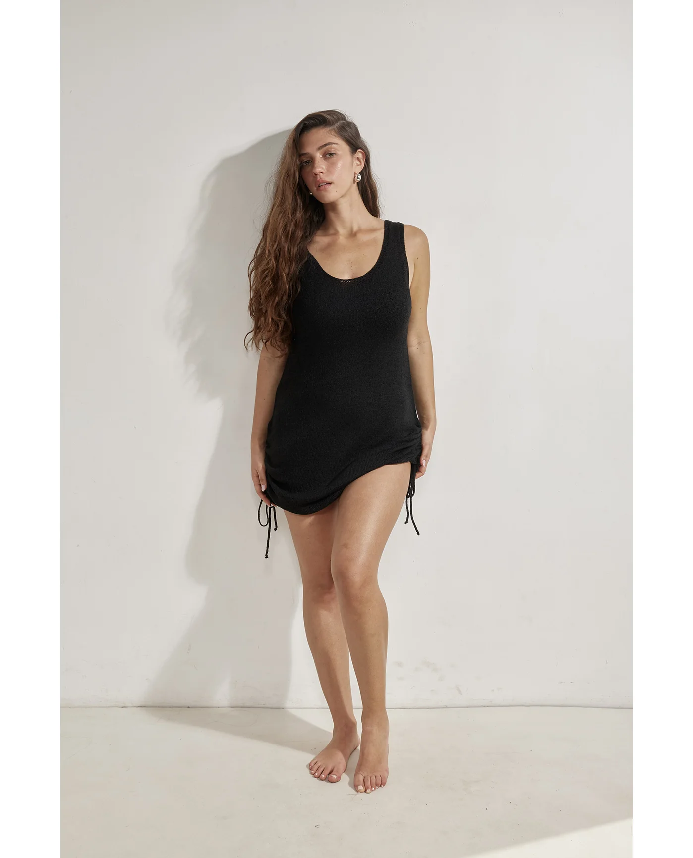 Orchid Sleeveless Crochet Dress Cover-Up-Black - Image 4