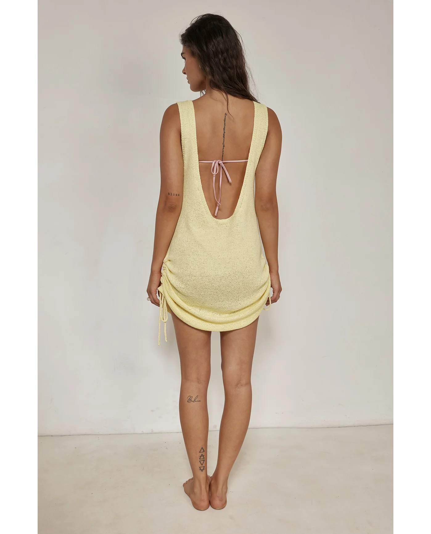Orchid Sleeveless Crochet Dress Cover-Up-Light Yellow - Image 2