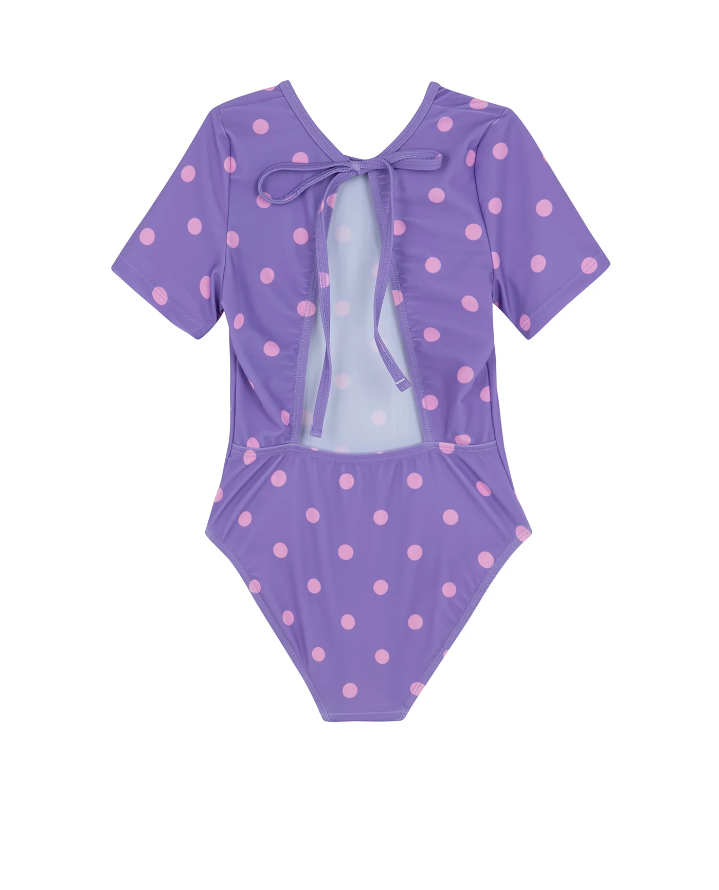 Dot Dot Dot  Short Sleeve Open Tie Back One Piece - Image 2
