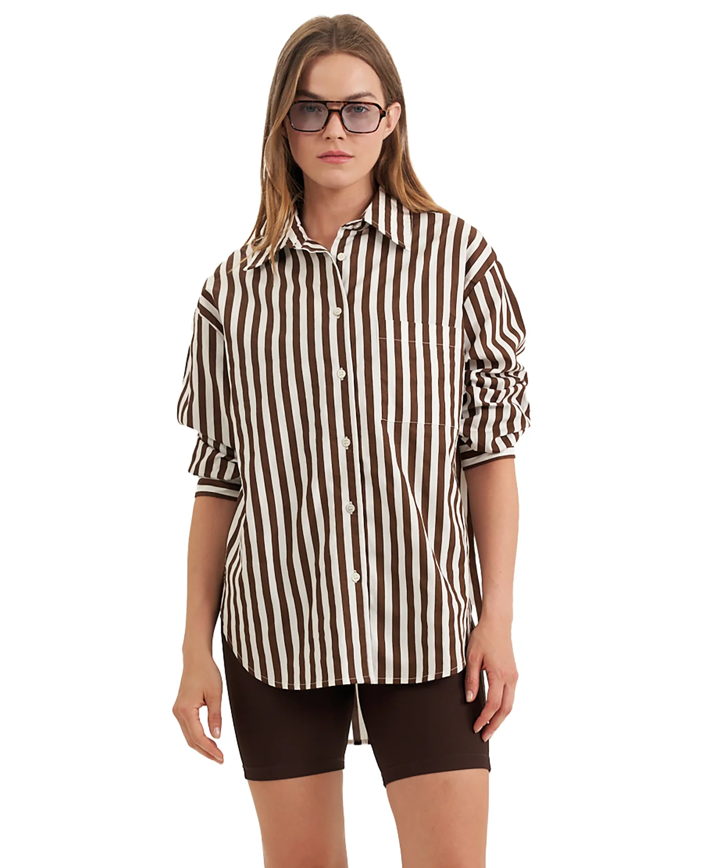 Oversized Cotton Button-Down Shirt