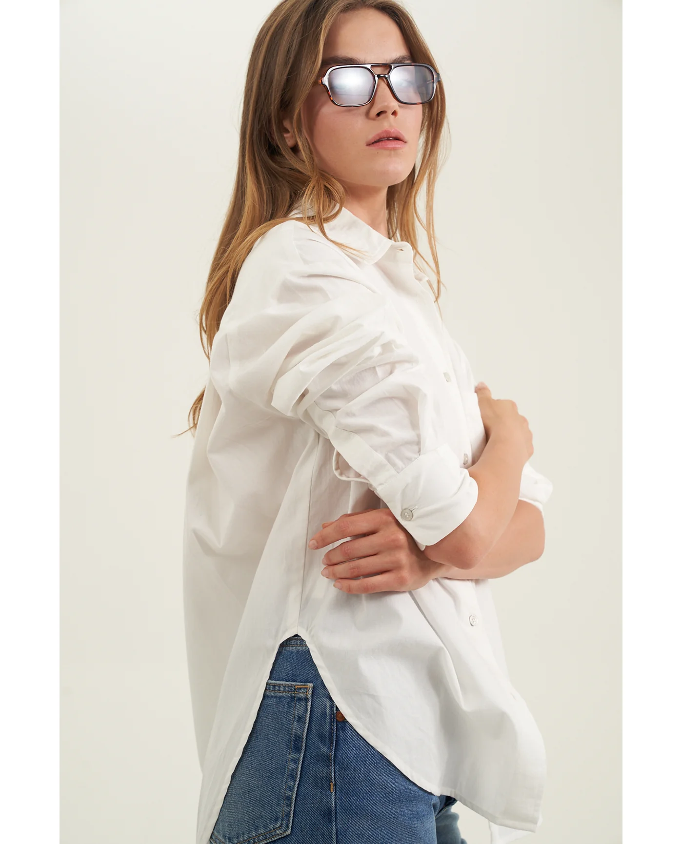 Oversized Cotton Button-Down Shirt - Image 3