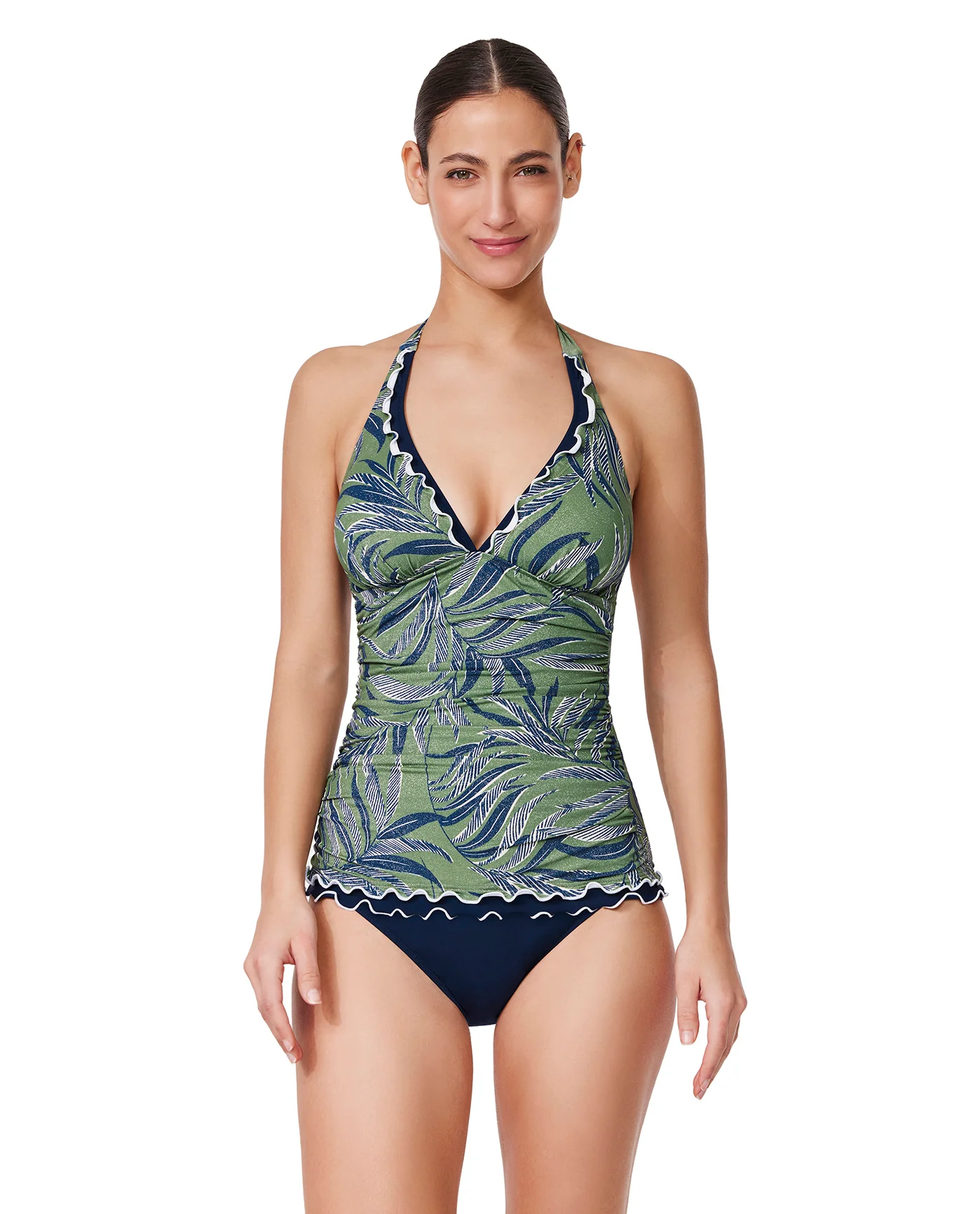 Palmita Halter Tankini Top -Dusk green - Image 5