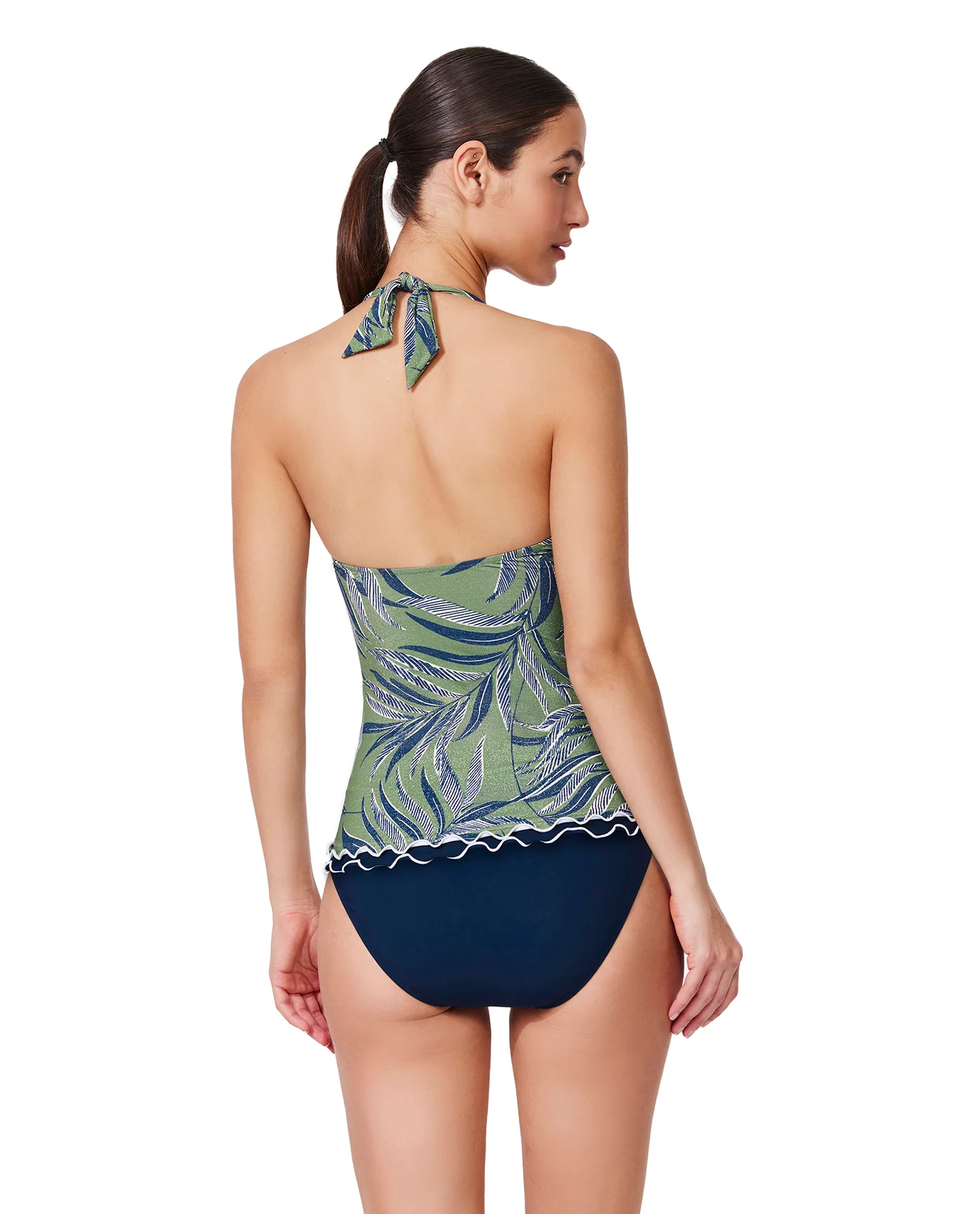 Palmita Halter Tankini Top -Dusk green - Image 6