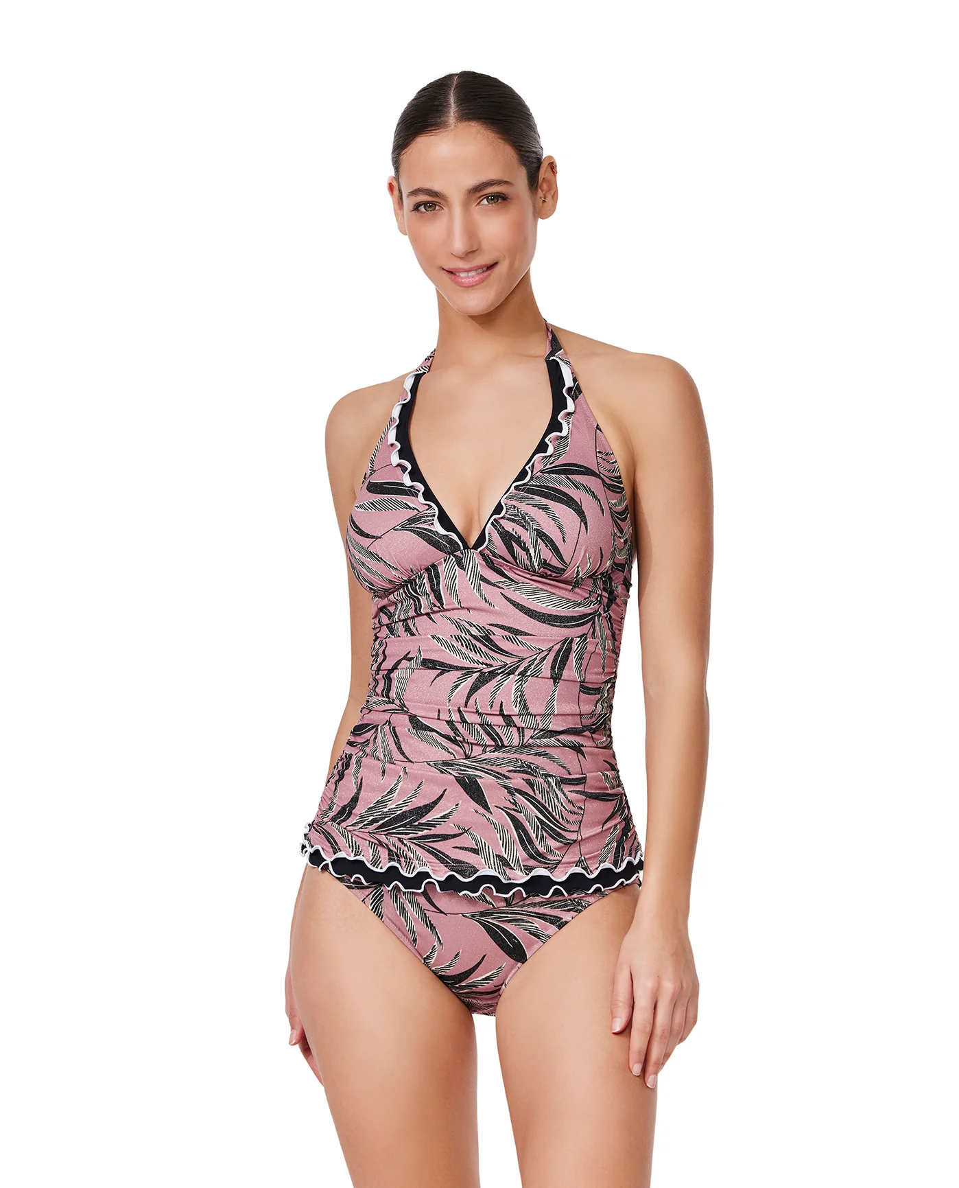 Palmita Halter Tankini Top -Dusk pink - Image 4