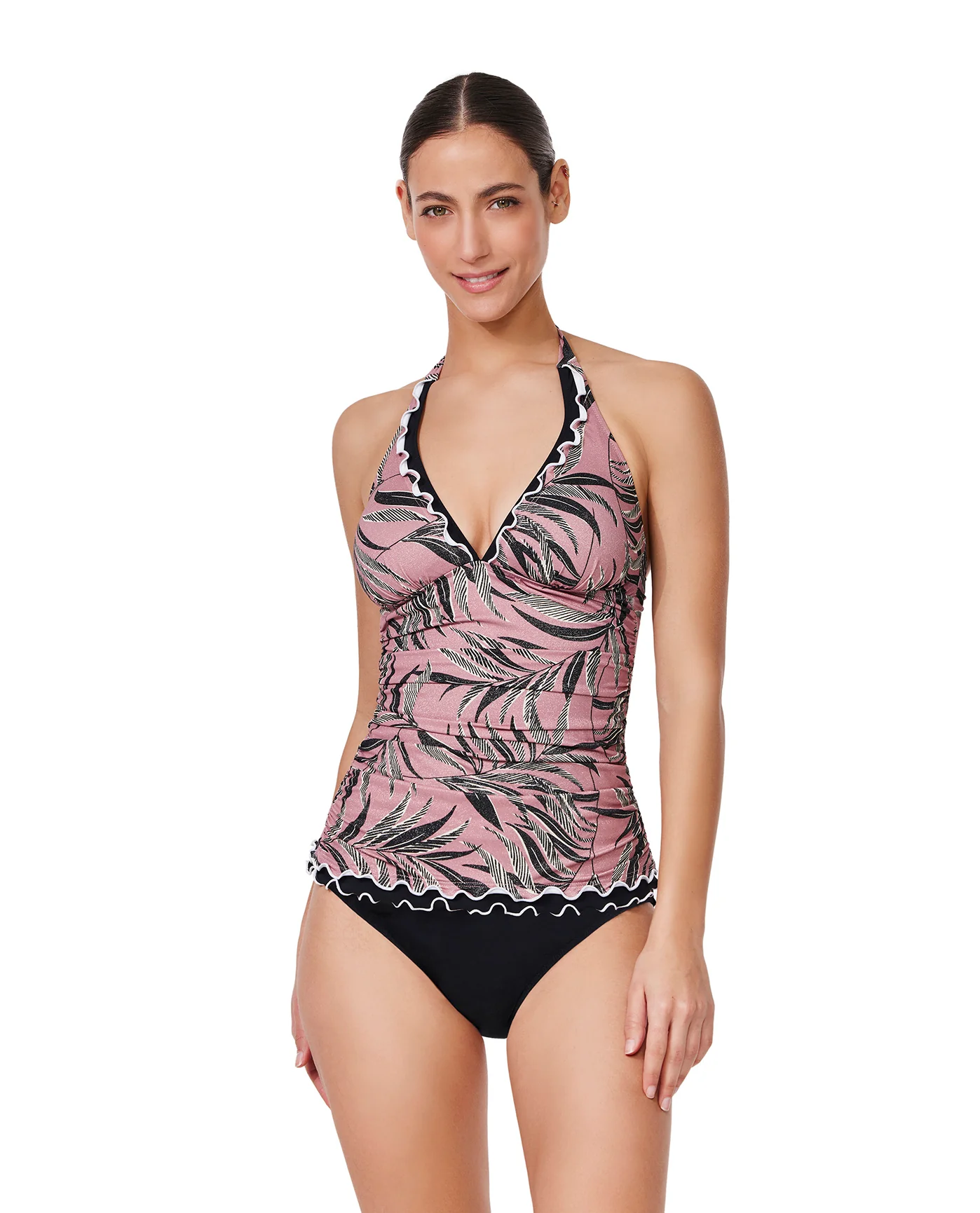 Palmita Halter Tankini Top -Dusk pink - Image 8