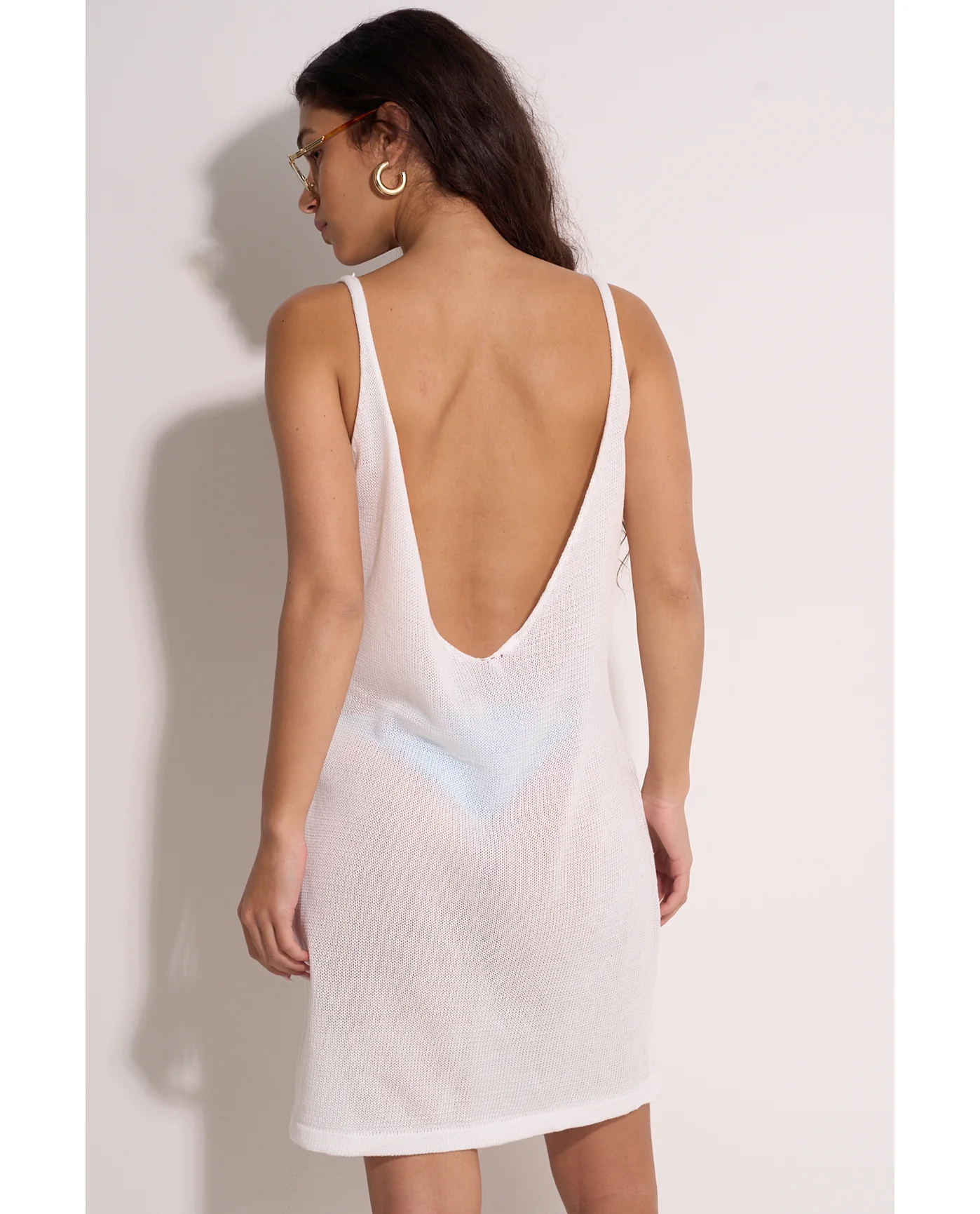 Geometric Crochet Mini Beach Dress Cover-Up - Image 6