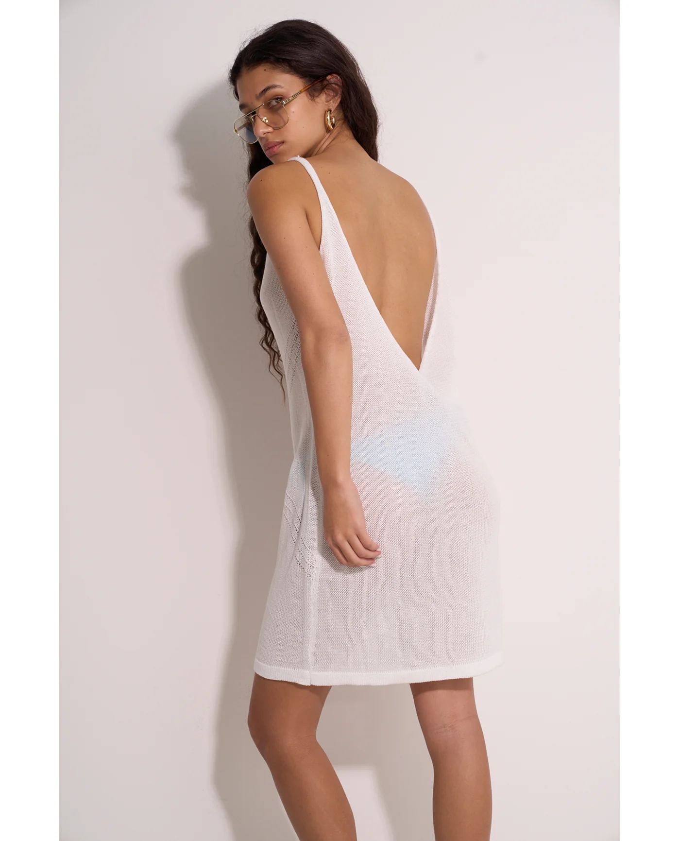Geometric Crochet Mini Beach Dress Cover-Up - Image 7