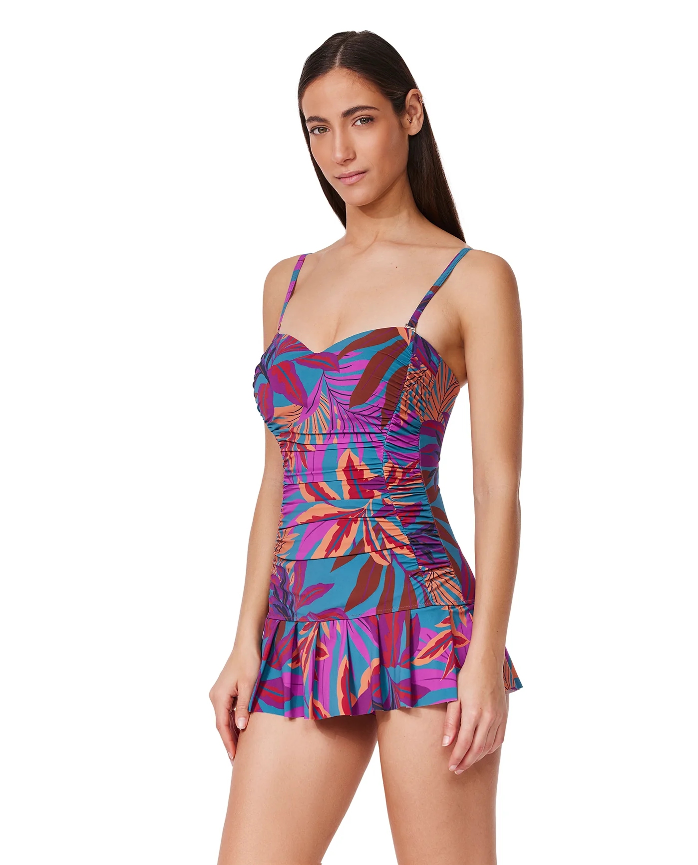 Plantopia Bandeau Swimdress    -Multi teal - Image 3