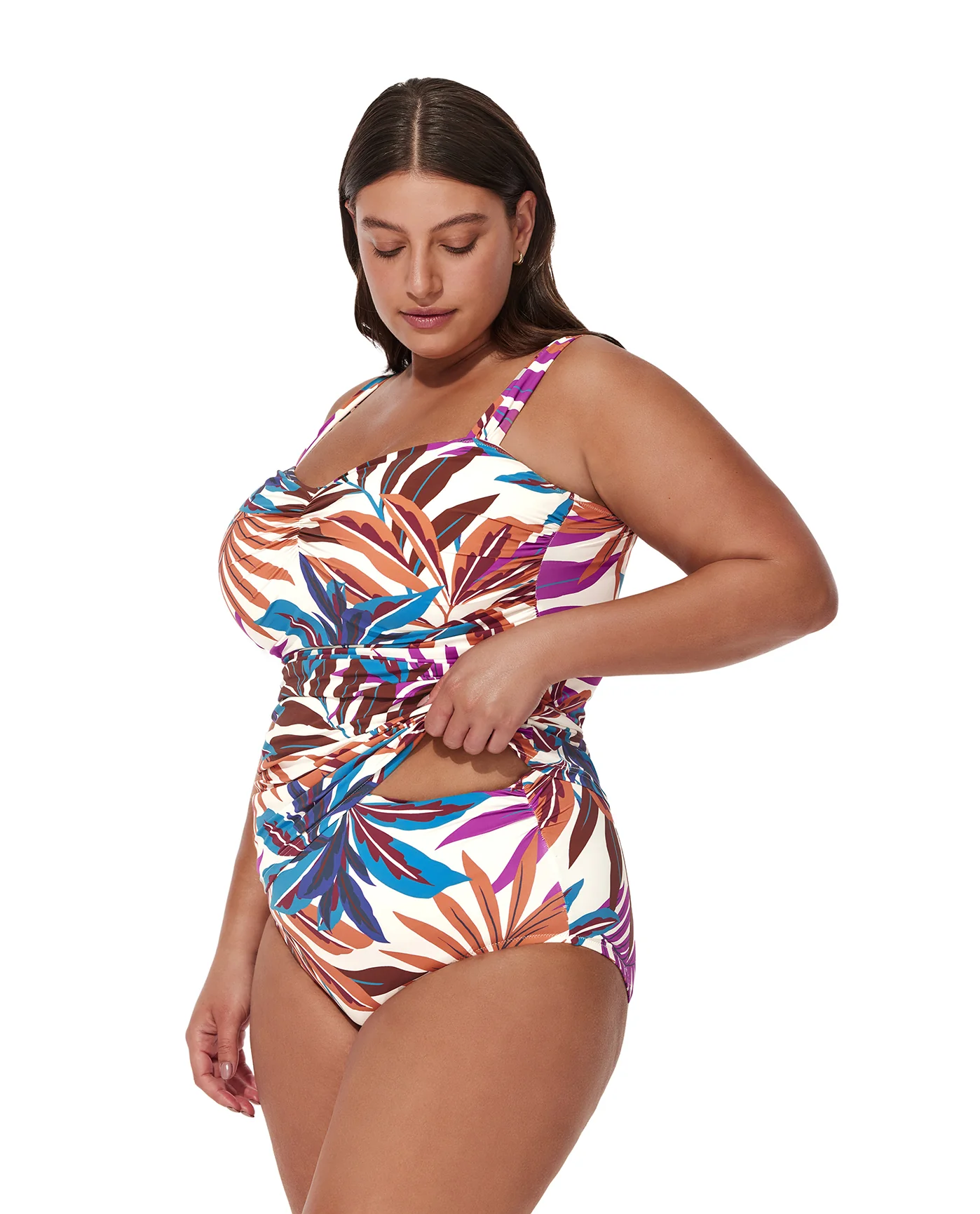 Plantopia Plus Size Tankini Top-Multi - Image 3