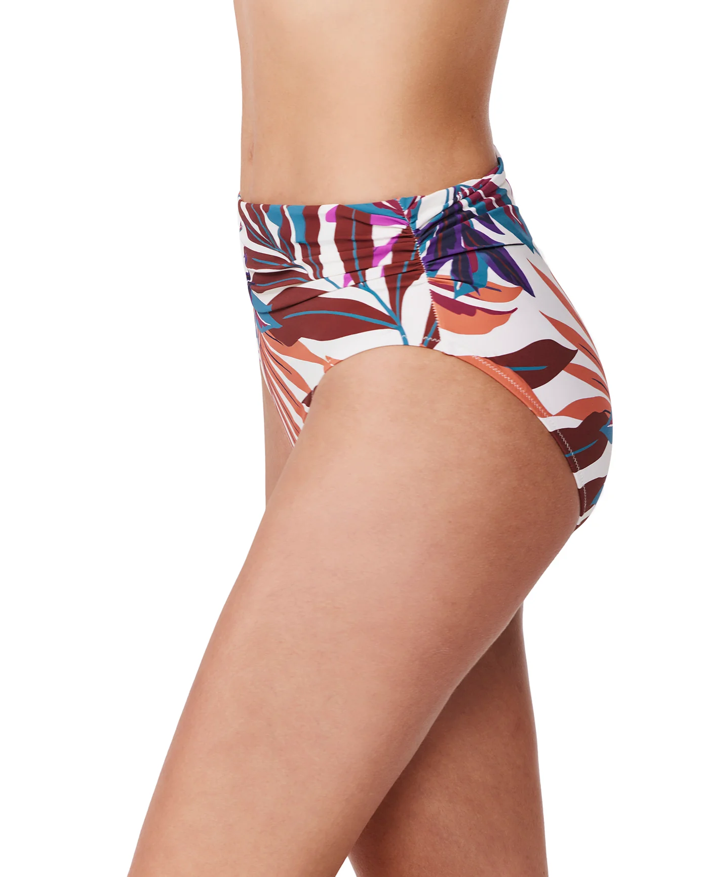 Plantopia Shirred High Waist Swim Bottom-Multi - Image 3