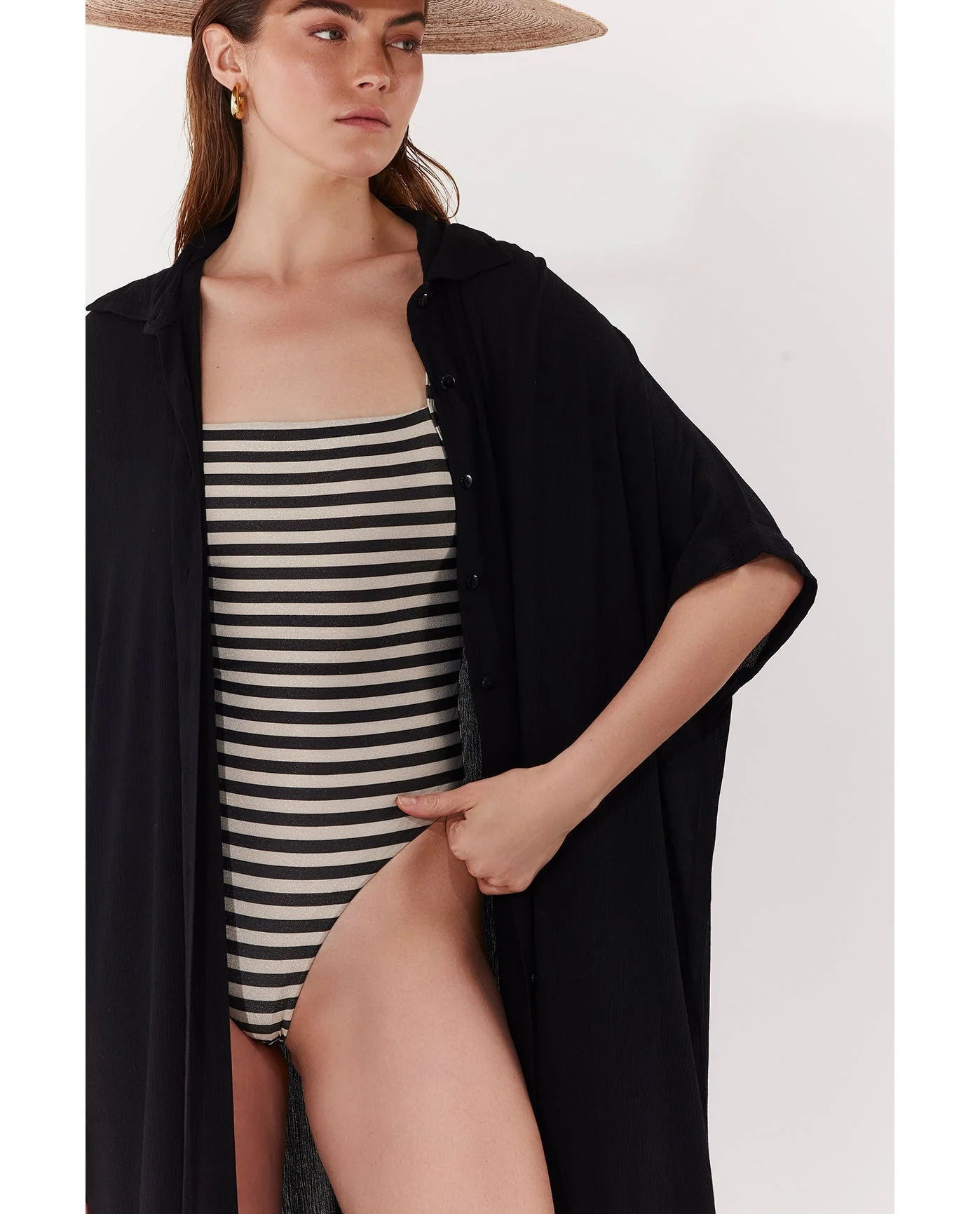 Solena Crêpe Oversized Shirt Dress Cover-Up - Image 3