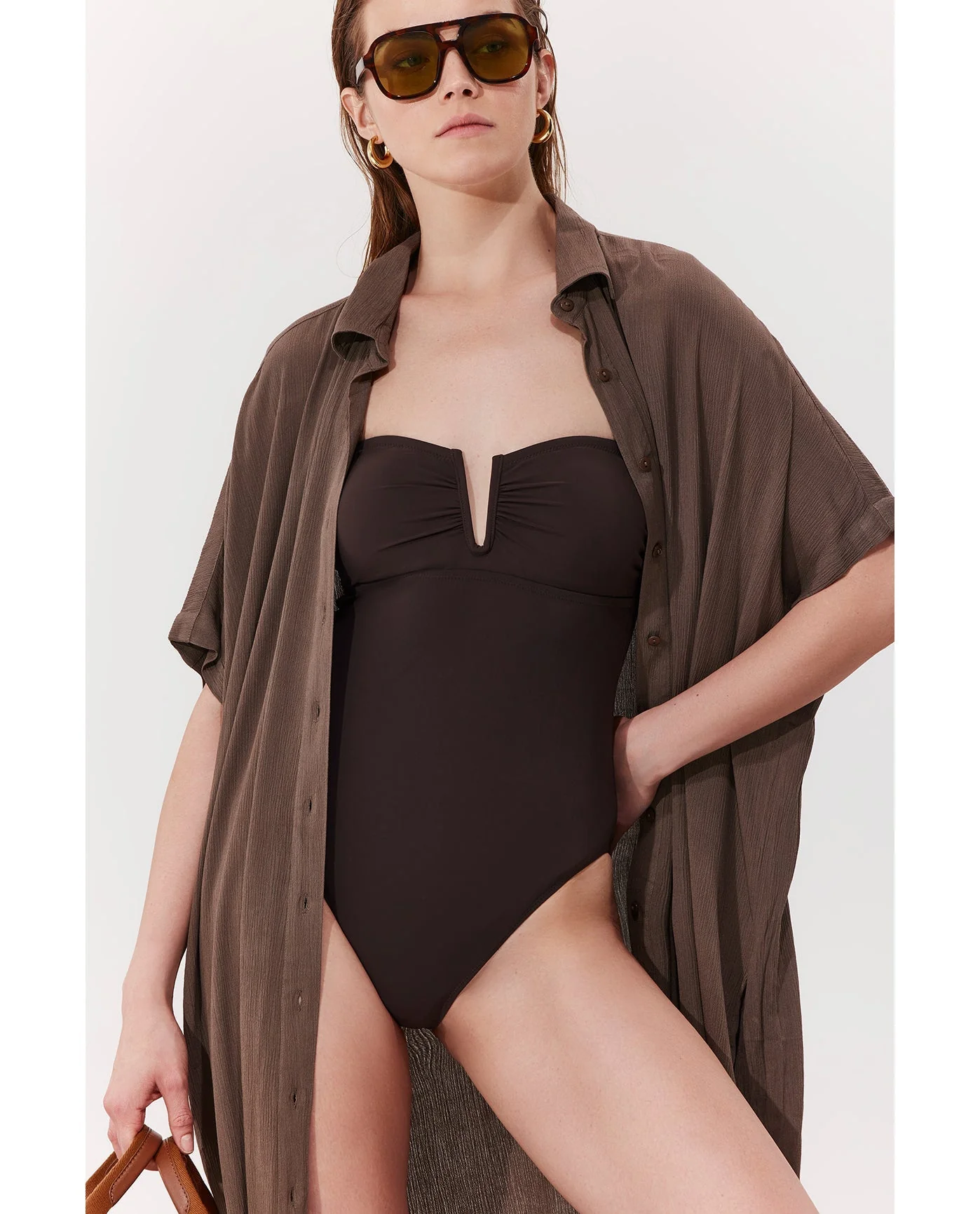 Solena Crêpe Oversized Shirt Dress Cover-Up - Image 5