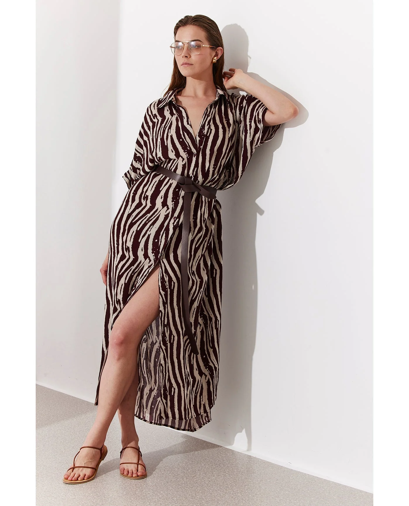 Solena Printed Crêpe Oversized Shirt Dress Cover-Up - Image 4
