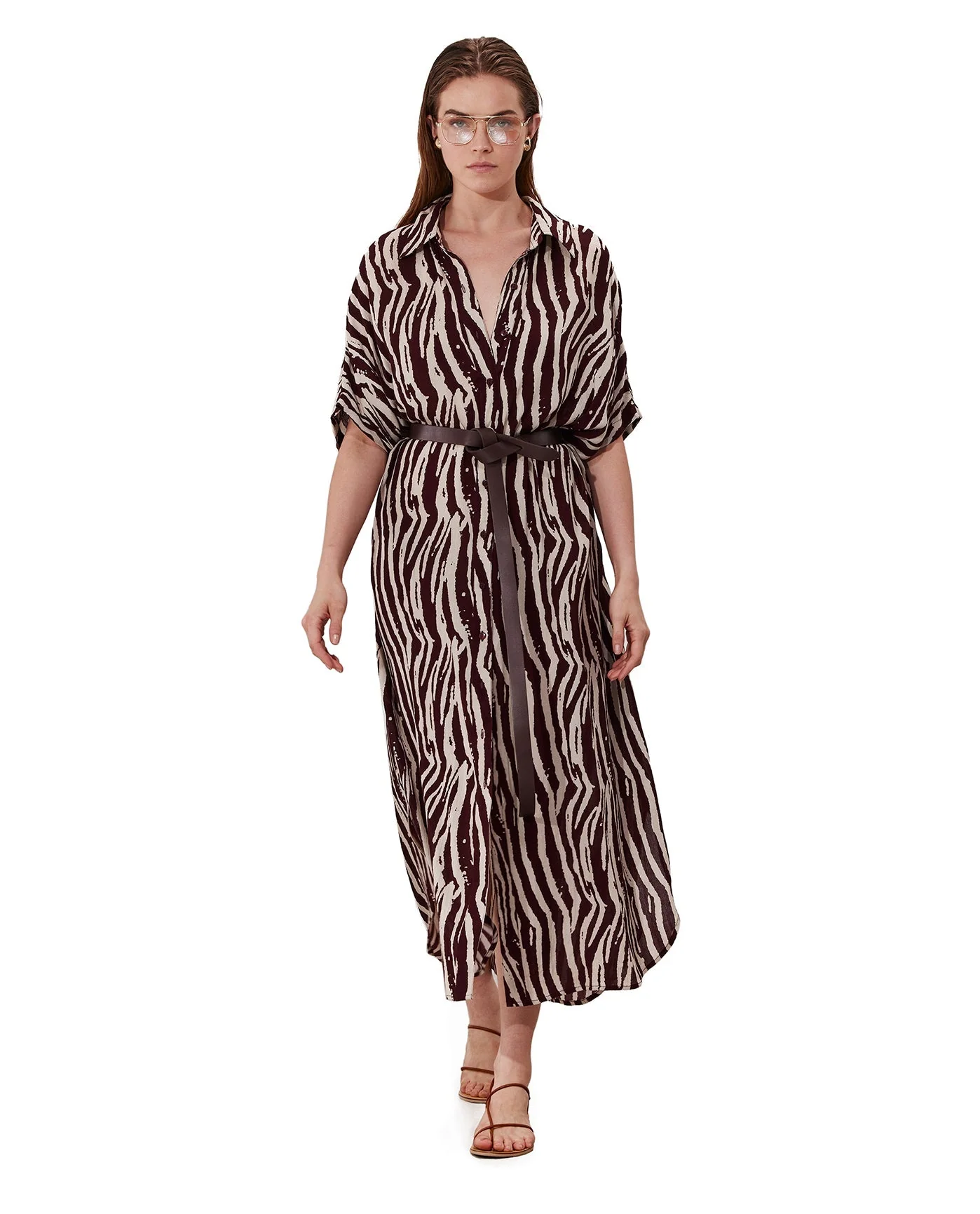 Solena Printed Crêpe Oversized Shirt Dress Cover-Up - Image 8