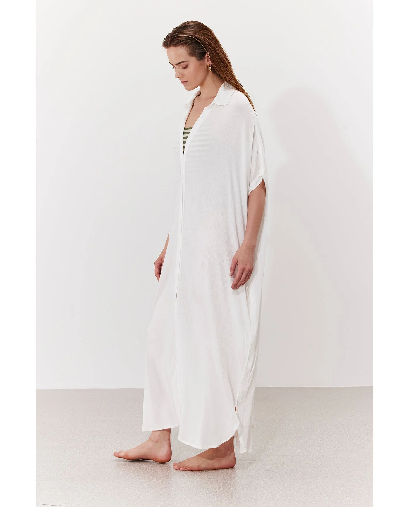 Solena Crêpe Oversized Shirt Dress Cover-Up - Image 3