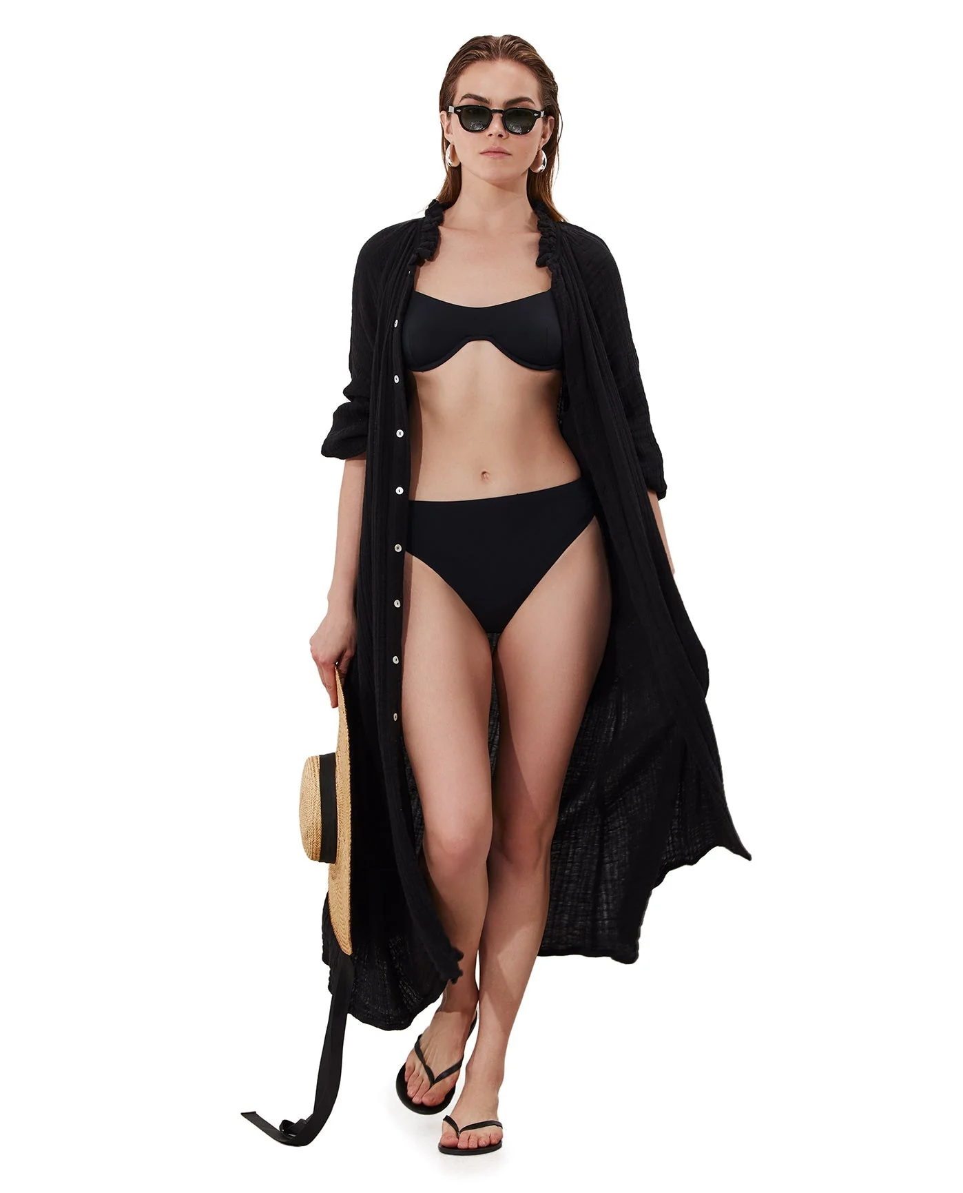 Cloudshore Ruffle Collar Dress Cover-Up