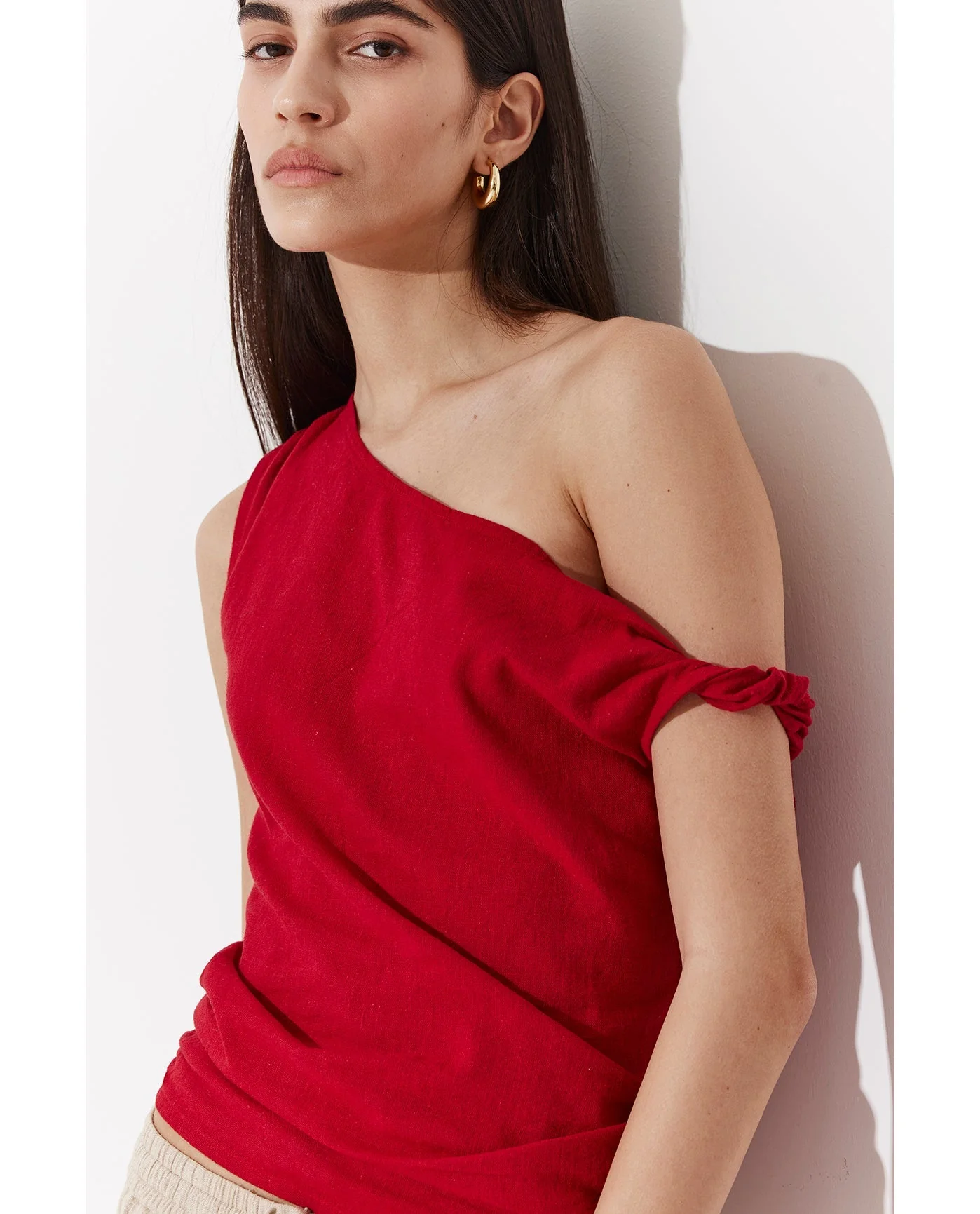 Terra One Shoulder Beach Shirt Cover-Up - Image 4