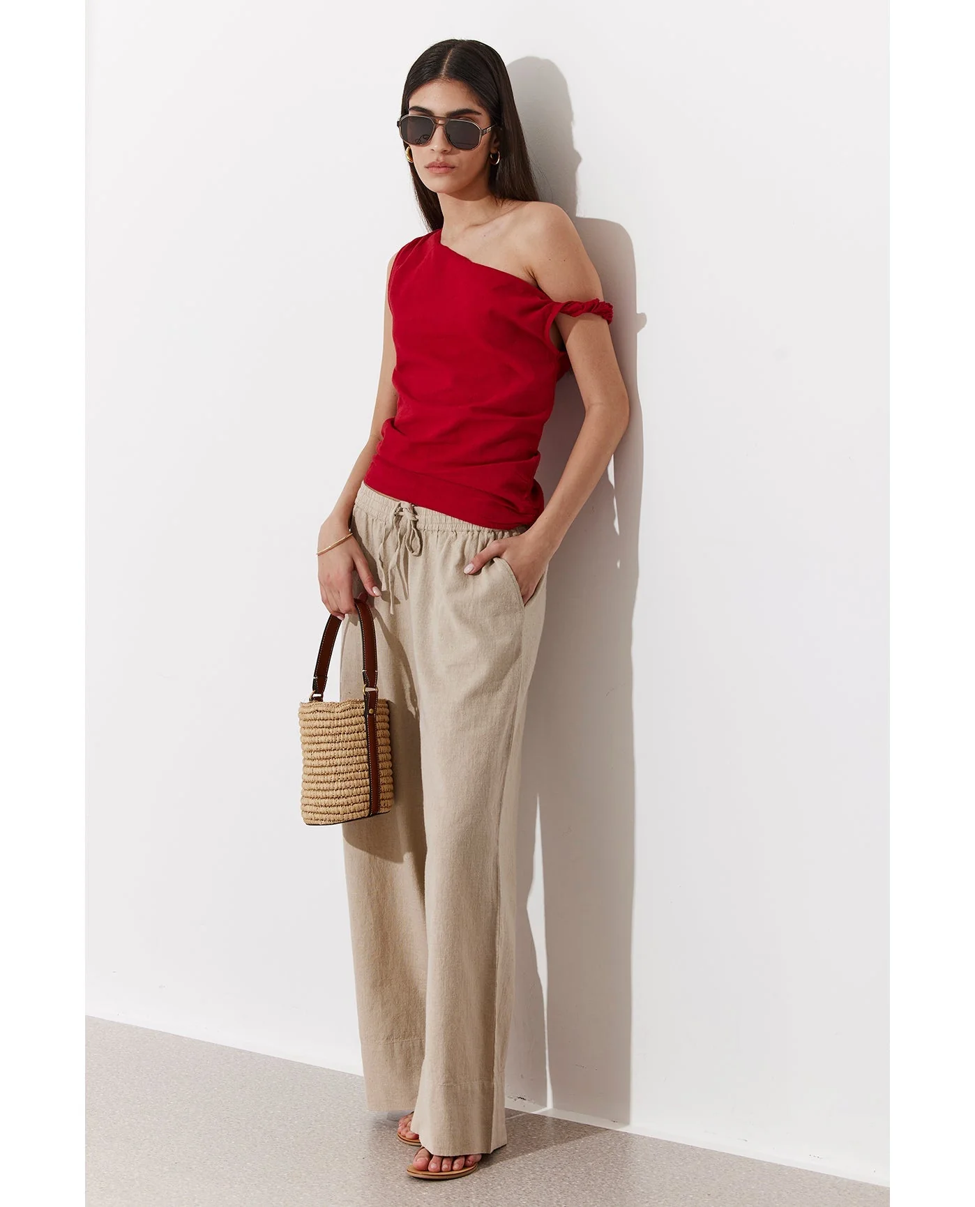 Terra One Shoulder Beach Shirt Cover-Up - Image 5