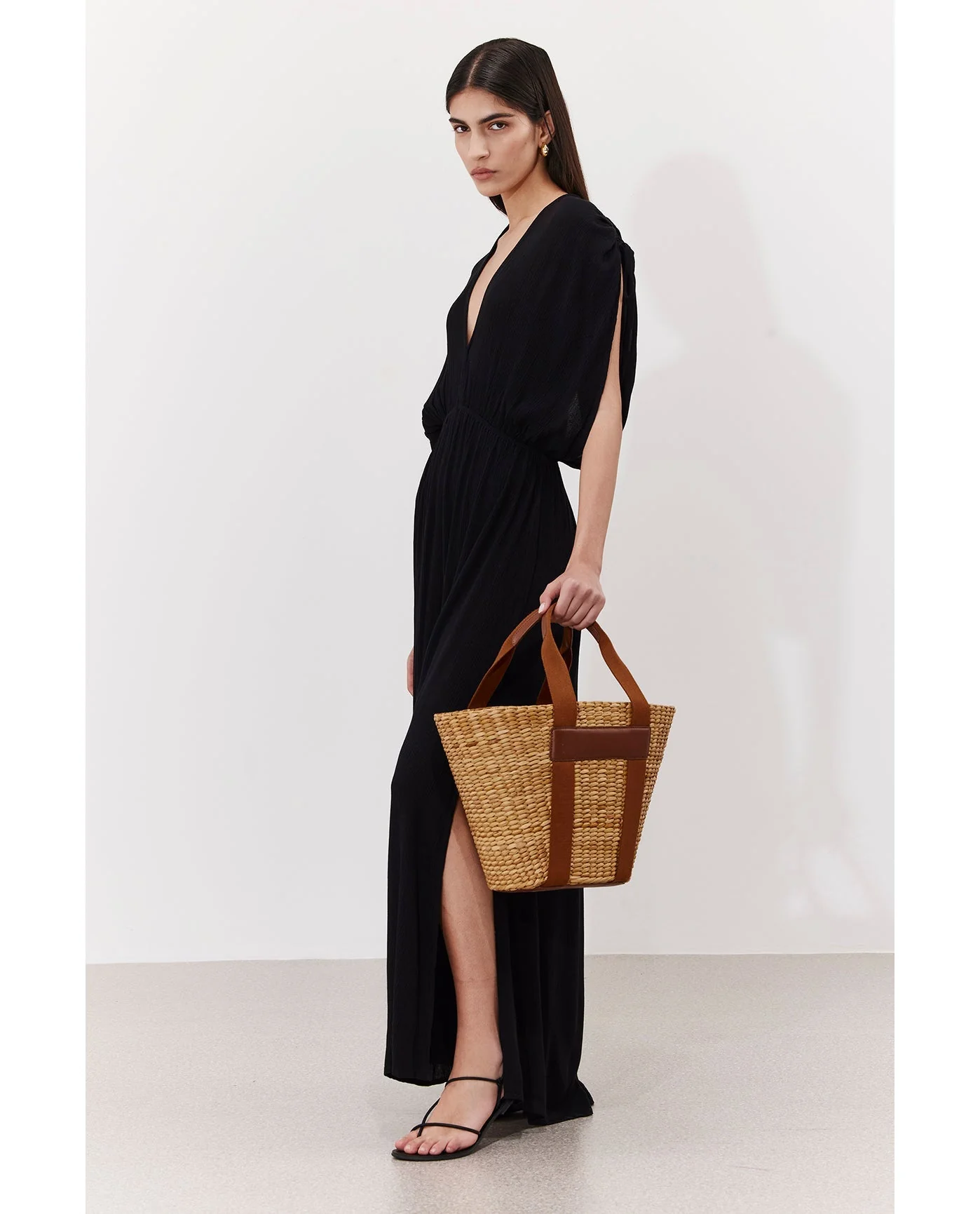 Solena Crêpe V Neck Open Back Midi Dress Cover-Up - Image 4