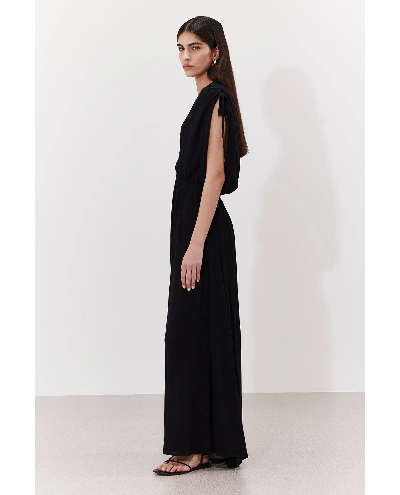 Solena Crêpe V Neck Open Back Midi Dress Cover-Up - Image 5