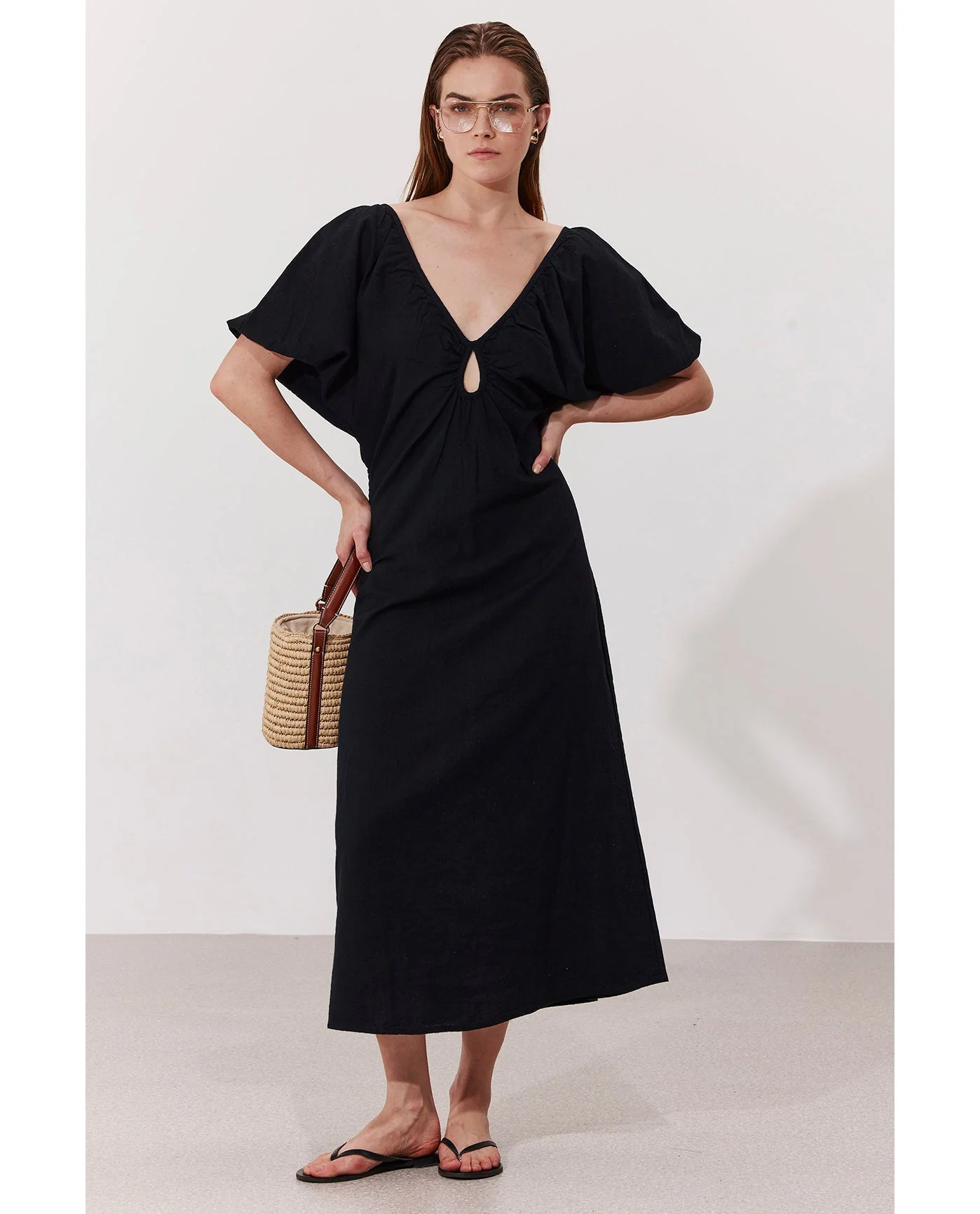 Terra Puff Sleeve Midi Dress Cover-Up - Image 2