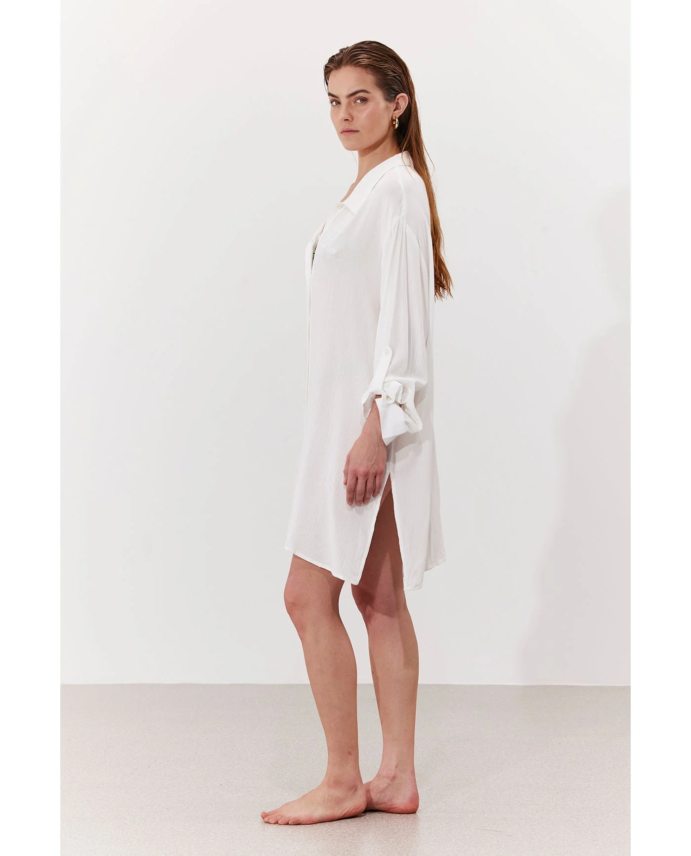 Solena Crêpe Shirt Dress Cover-Up - Image 3