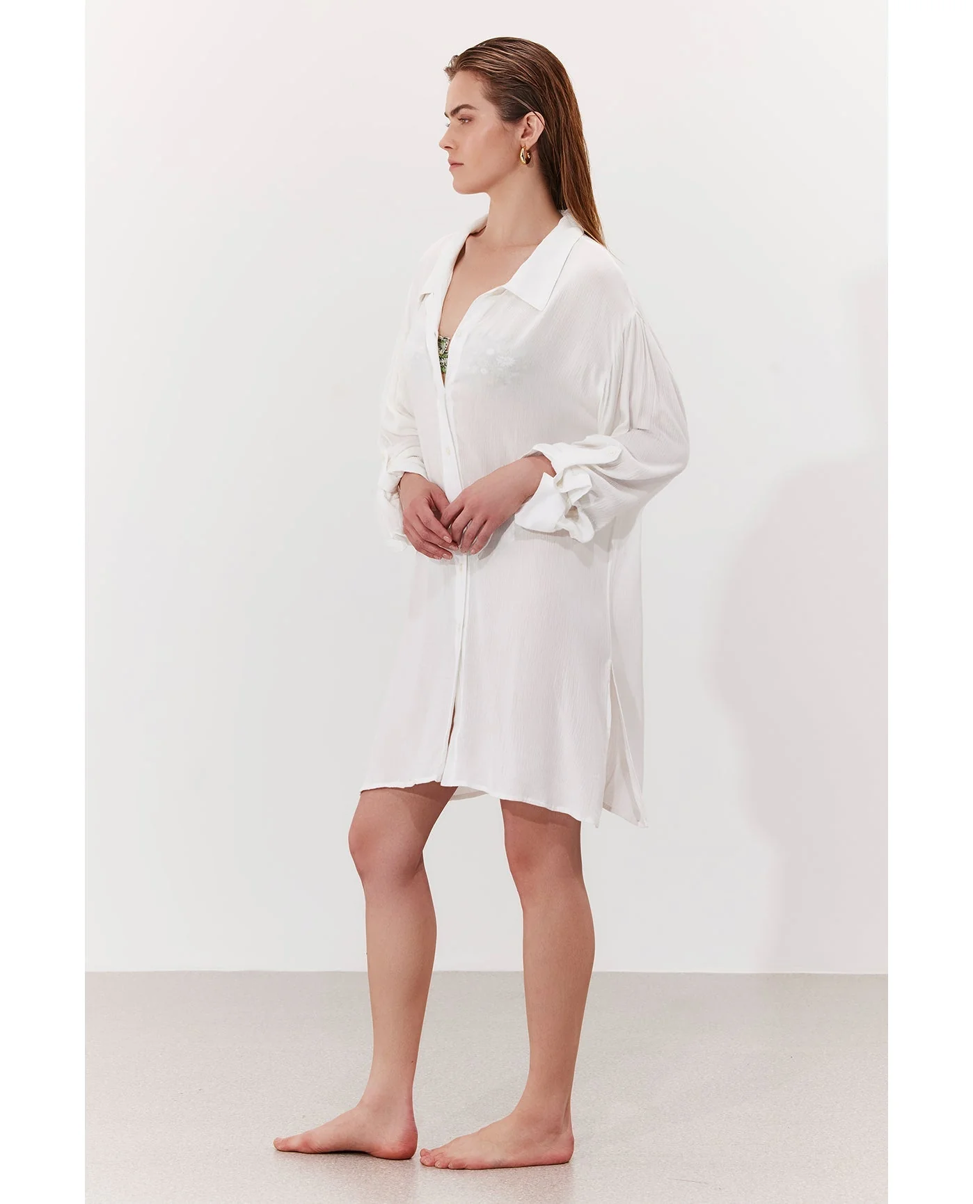 Solena Crêpe Shirt Dress Cover-Up - Image 4
