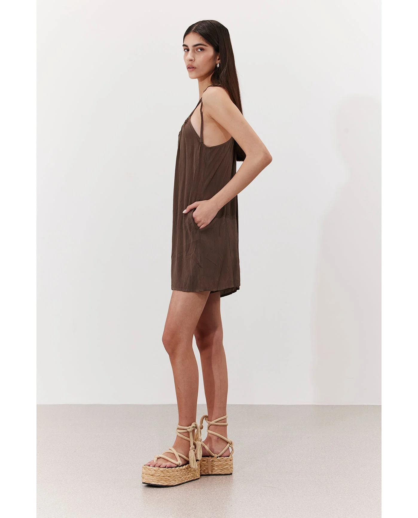 Solena Crêpe High Neck Romper Cover-Up - Image 3