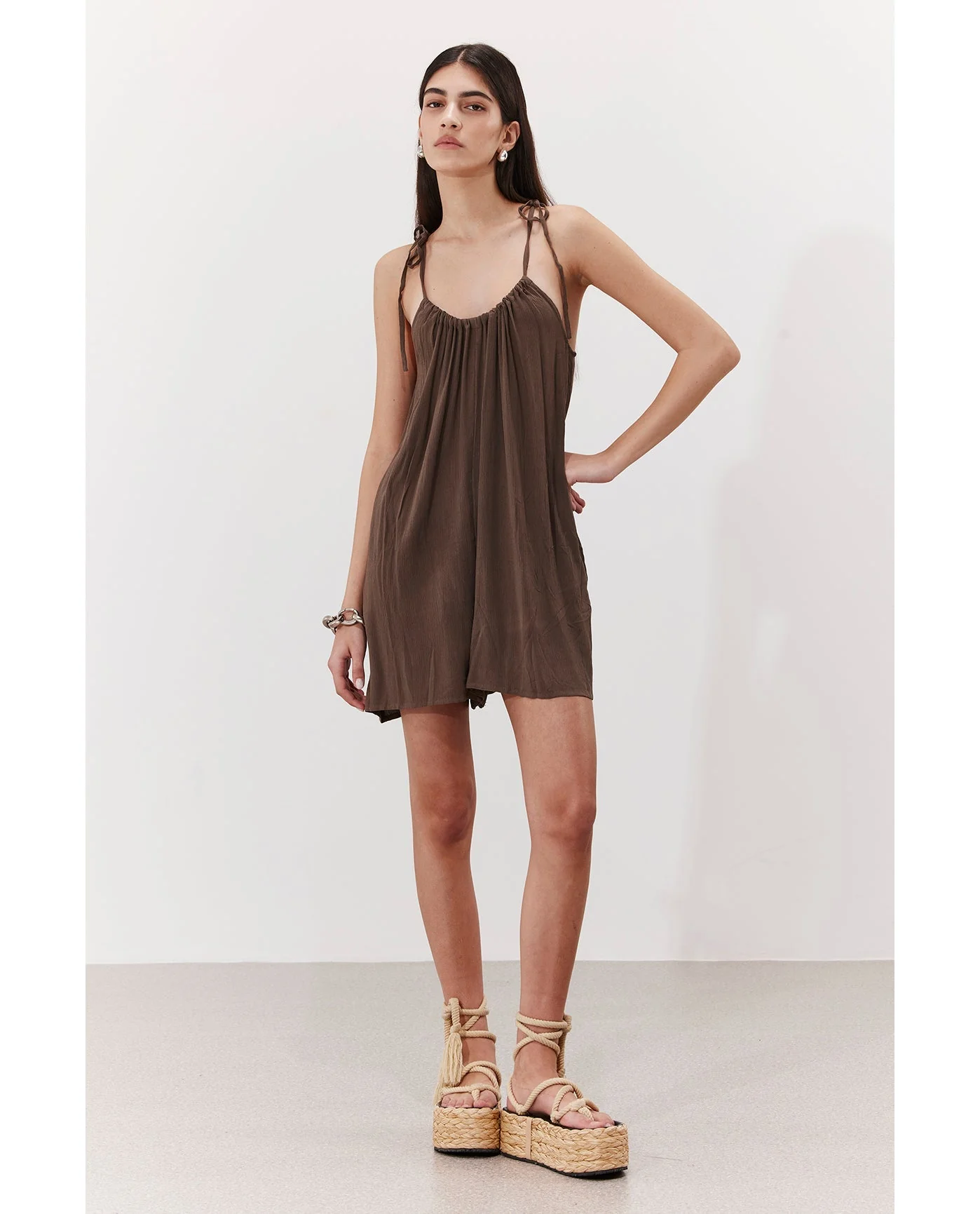 Solena Crêpe High Neck Romper Cover-Up - Image 4