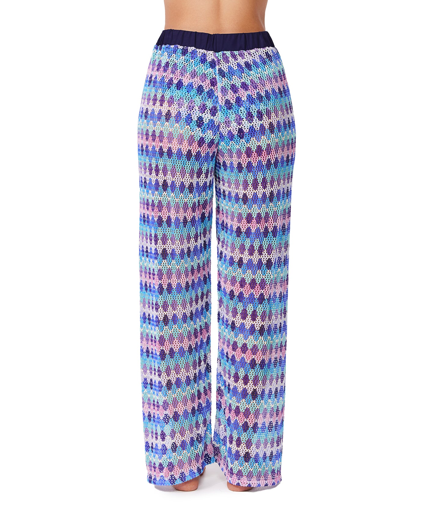 Retro Riviera Netted Crochet Beach Pant Cover-Up Multi - Image 4
