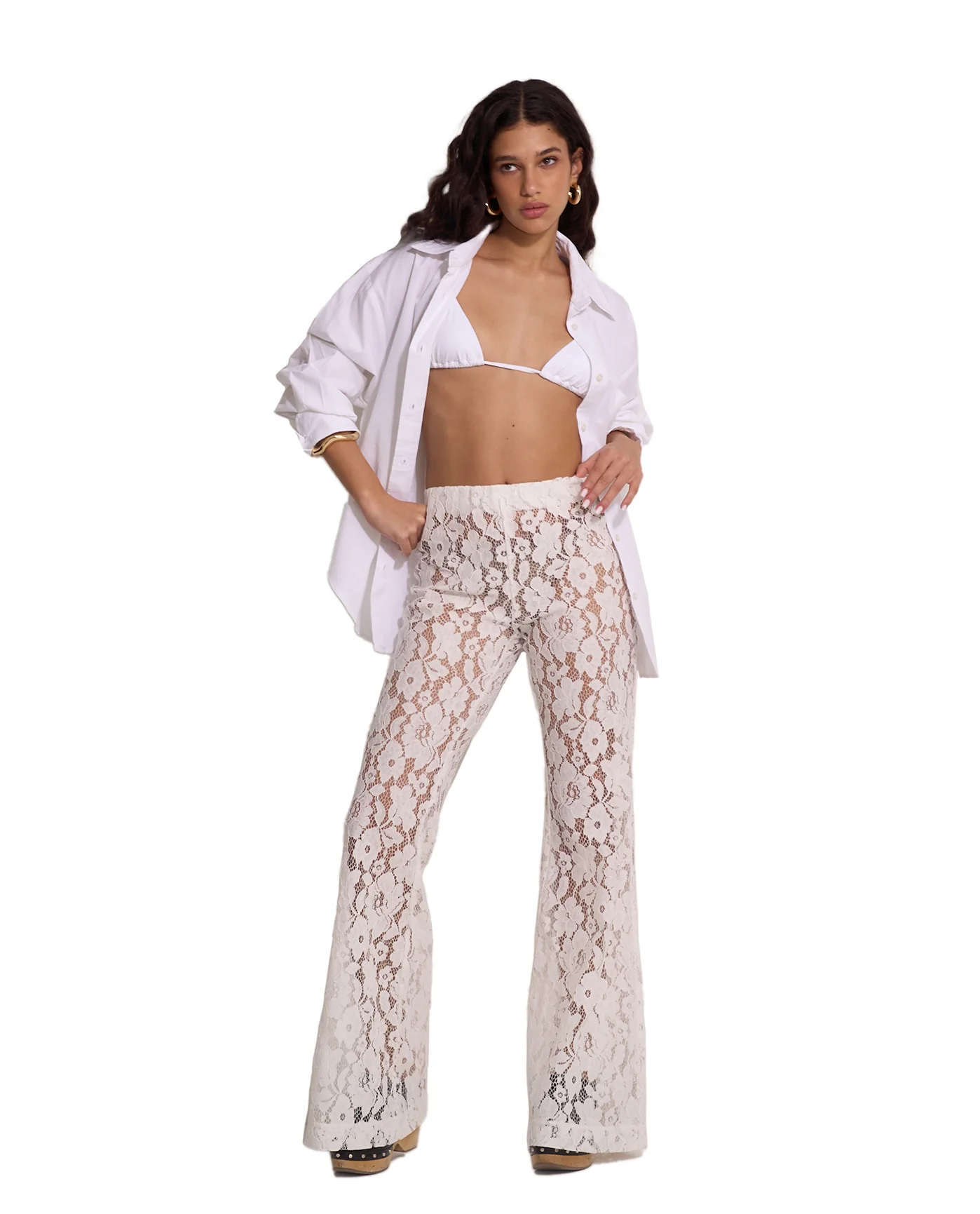 Saint Tropez Floral Lace Cover-Up Pants