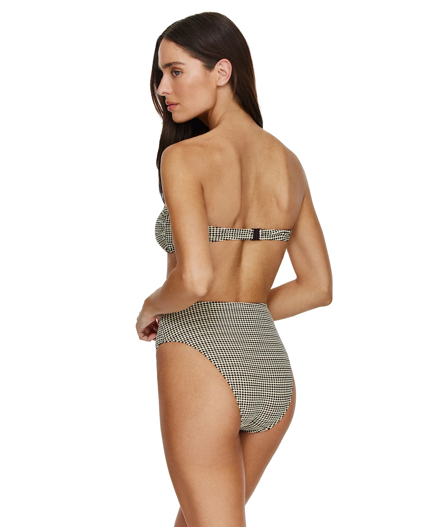 Sandy Beach Textured Bandeau Bikini Top -Multi/brn - Image 2