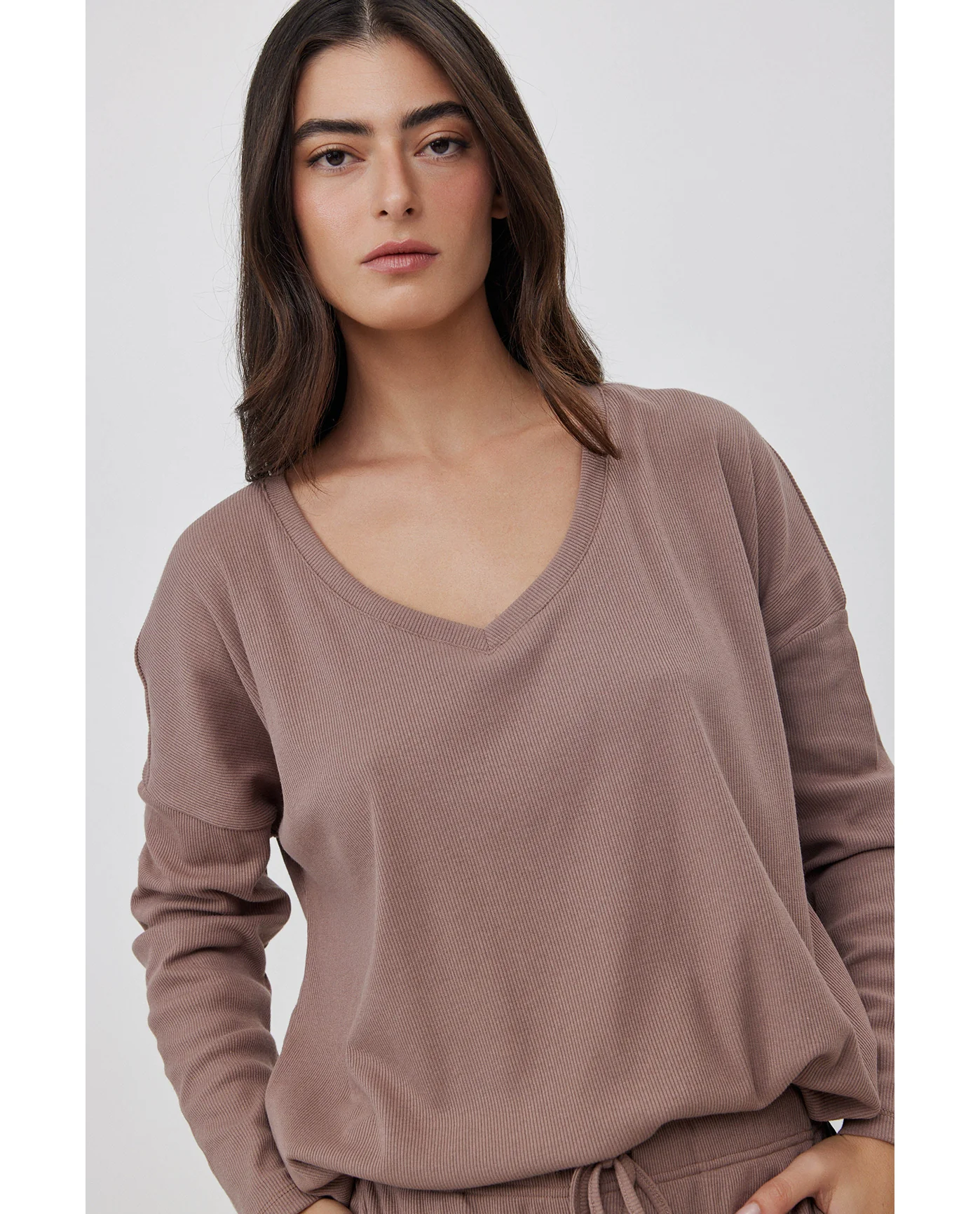 Sandy Days Loungewear Top -Coffee - Image 3