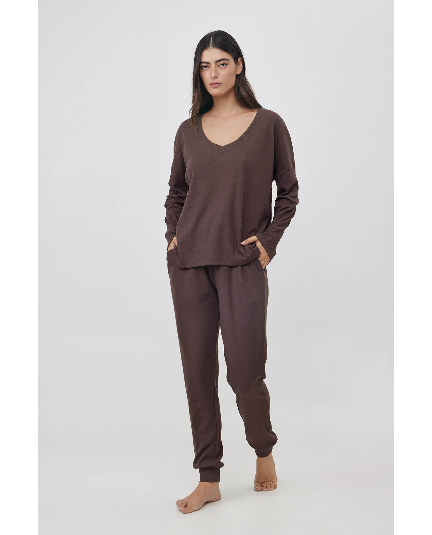 Sandy Days Loungewear Top -Dark / bro - Image 3
