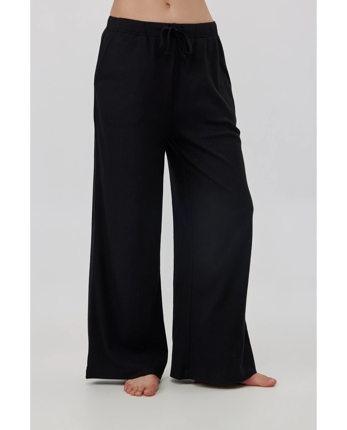 Sandy Days Loungewear Wide Leg Bottoms -Black - Image 3
