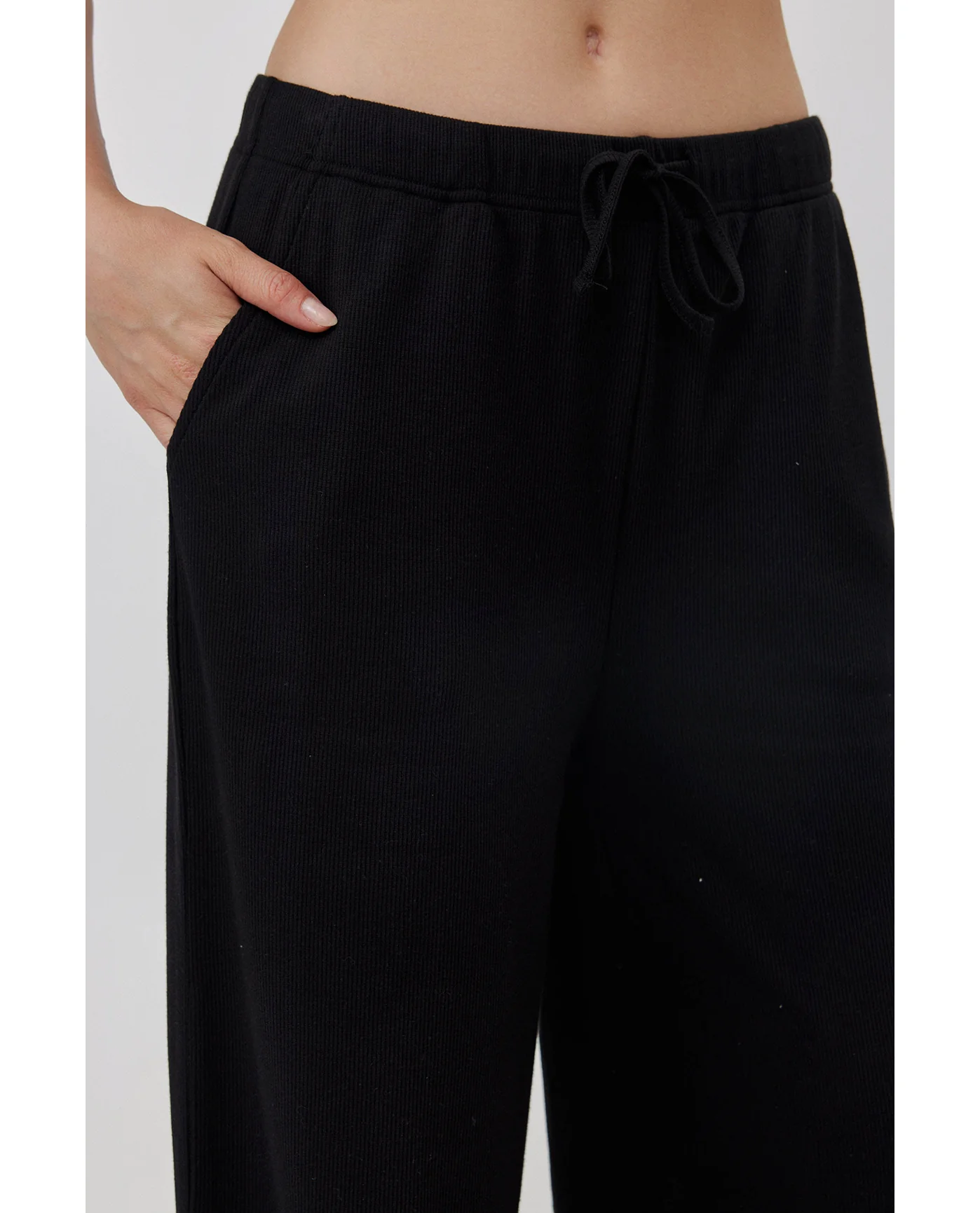 Sandy Days Loungewear Wide Leg Bottoms -Black - Image 4