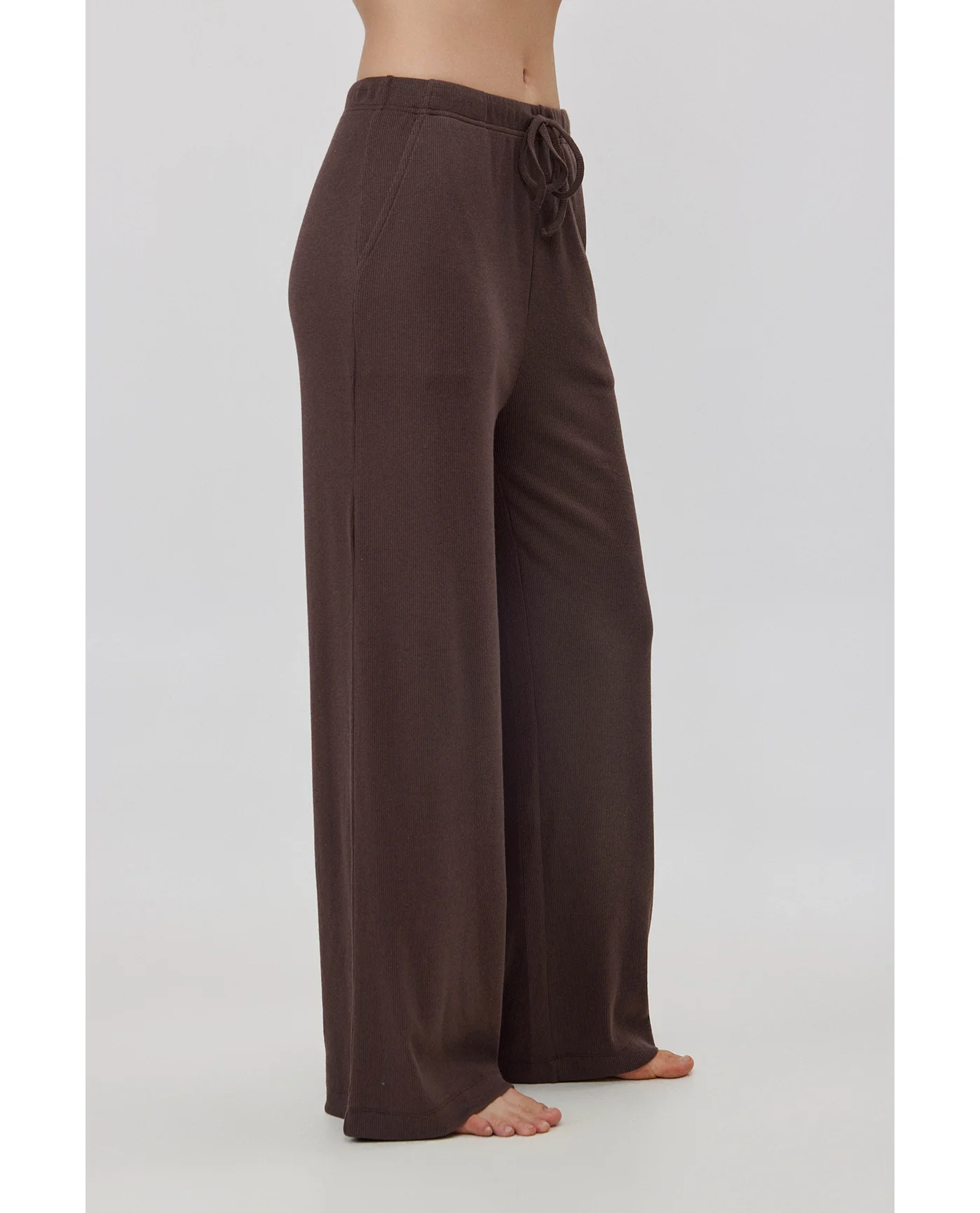 Sandy Days Loungewear Wide Leg Bottoms-Dark / bro - Image 3